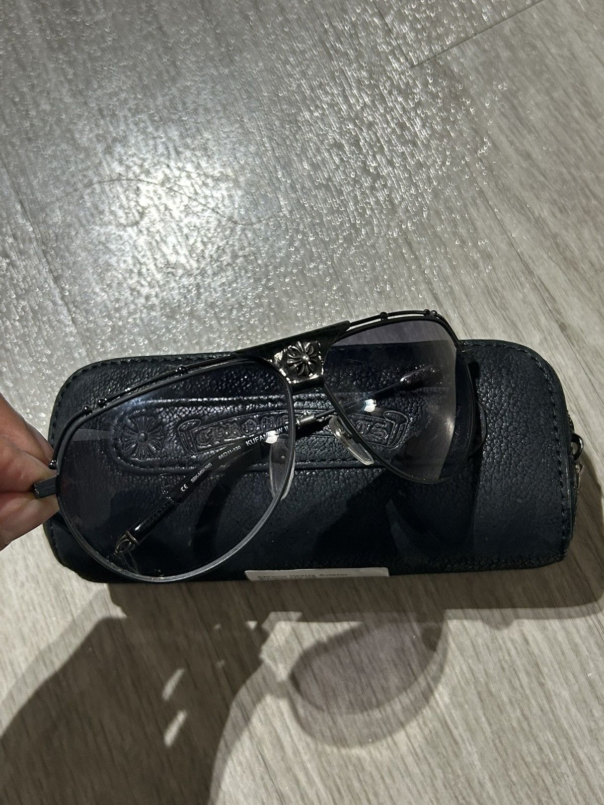 Chrome Hearts Chrome hearts aviator glasses shades sunglasses black silver Size ONE SIZE - 2 Thumbnail