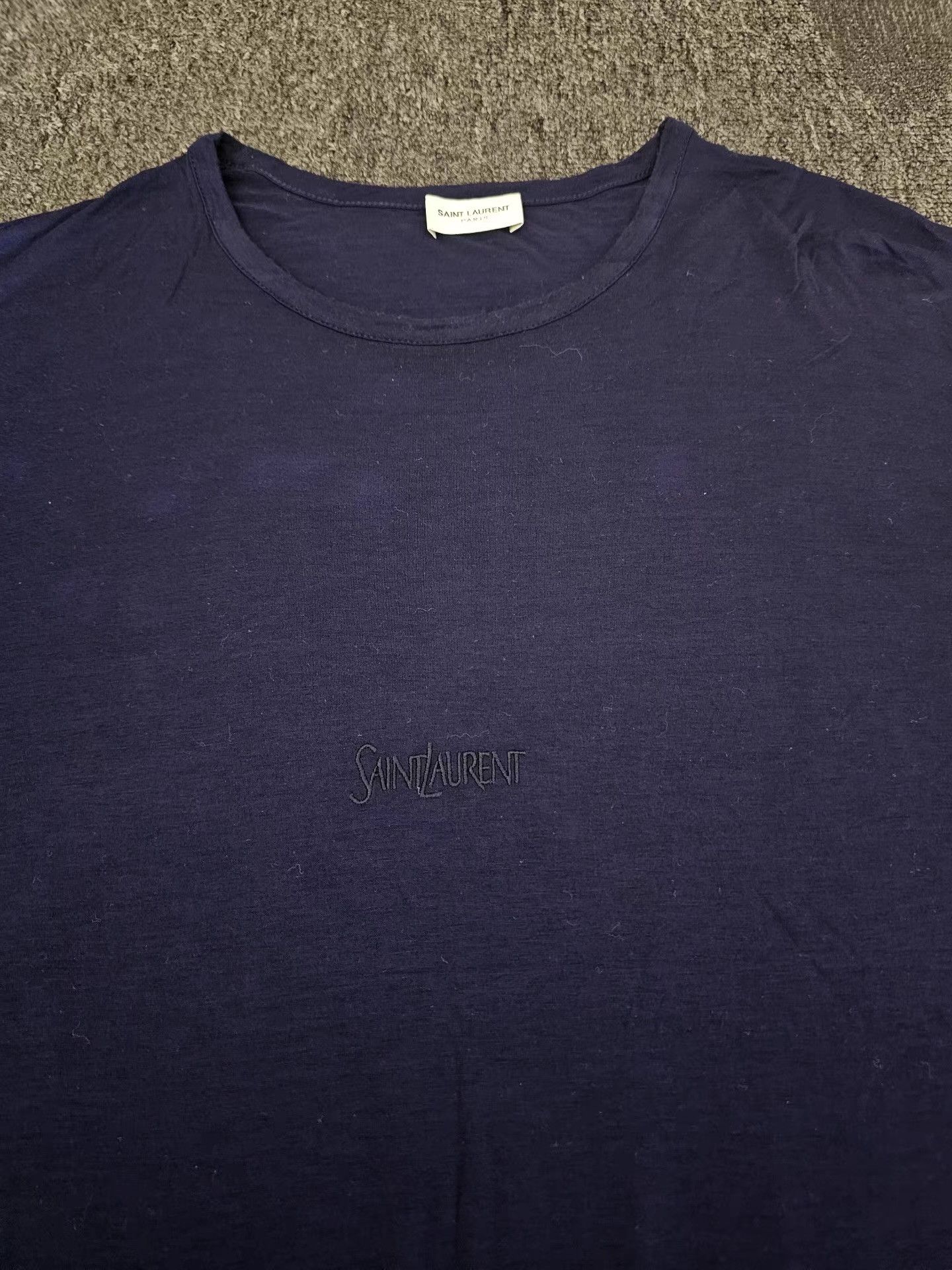 Saint Laurent Paris Saint Laurent SLP navy blue short-sleeve T-shirt, Size US XXL / EU 58 / 5 - 2 Thumbnail