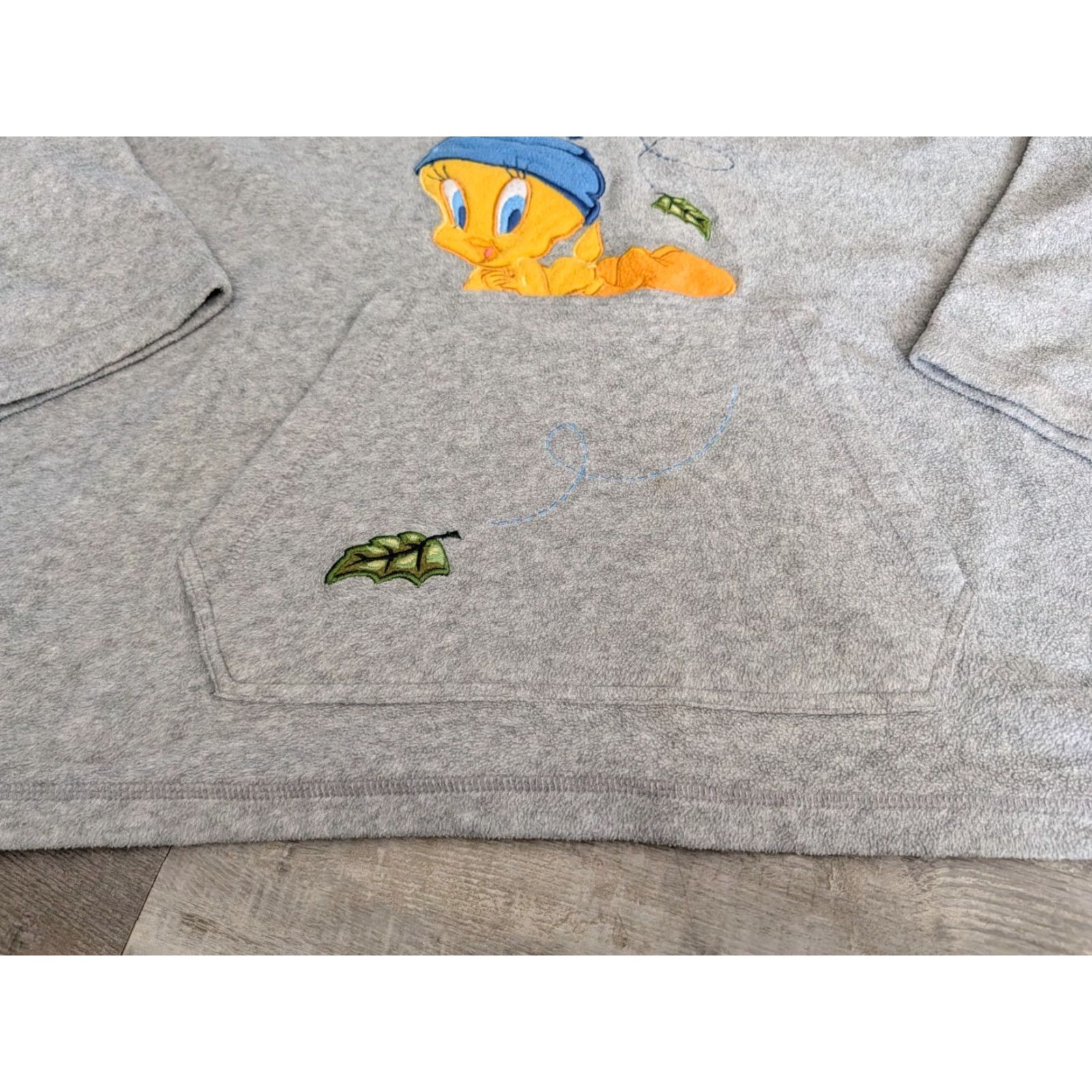 Vintage Vintage Looney Tunes Tweety Bird Quarter Zip Fleece Gray Hoodie Size XL Size XL / US 12-14 / IT 48-50 - 2 Thumbnail
