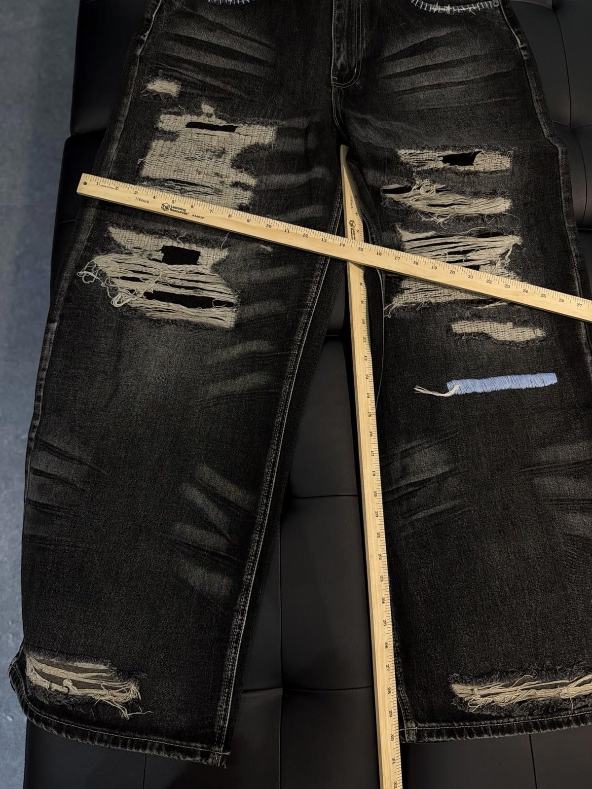 Vale Valley Baggy Denim Black Jeans Size 38 (NEW) Authentic Pants Size US 38 / EU 54 - 7 Thumbnail