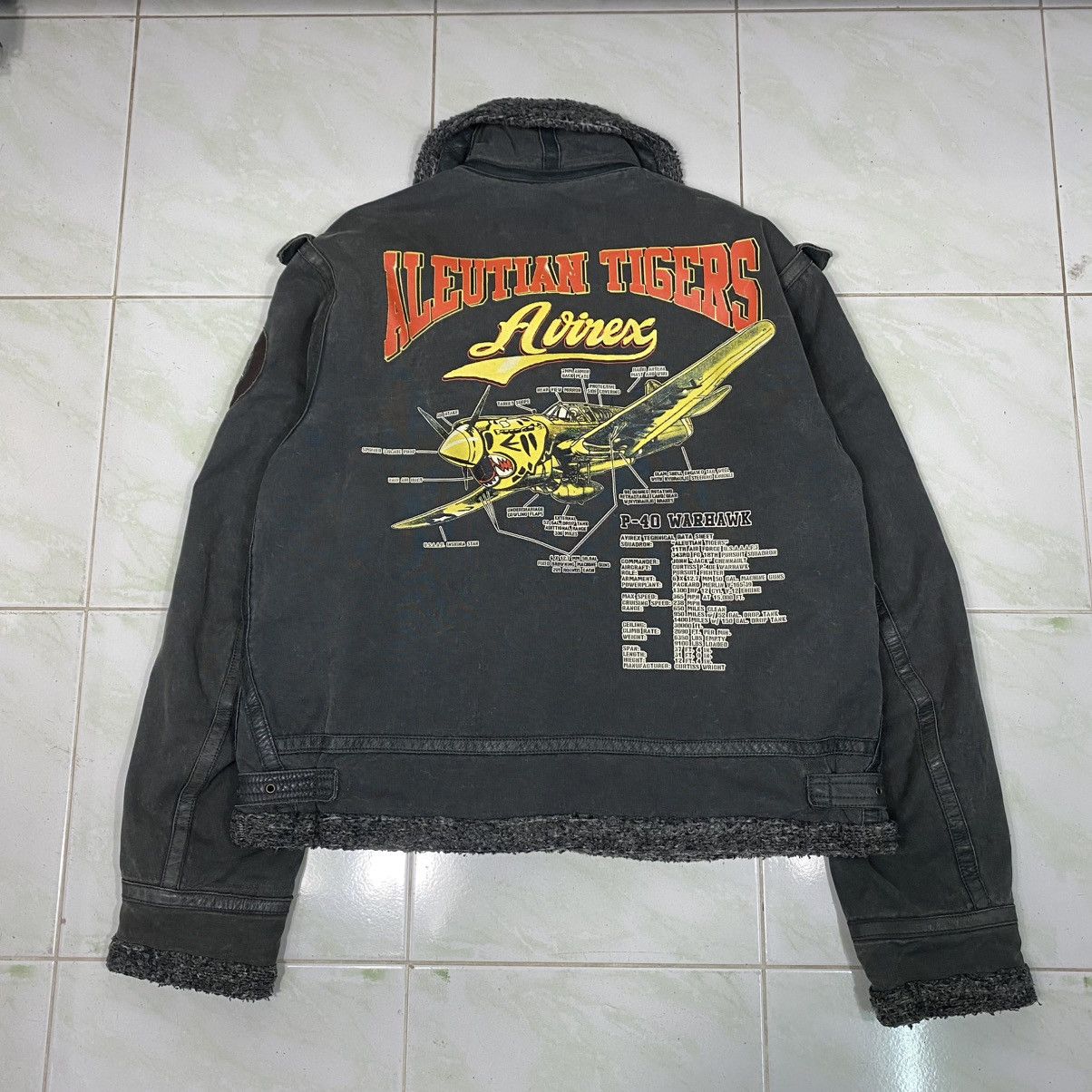 Avirex 🔥VINTAGE BIKER MILITARY JACKET AVIREX BIG LOGO BACKHIT USN Size US XL / EU 56 / 4 - 4 Thumbnail