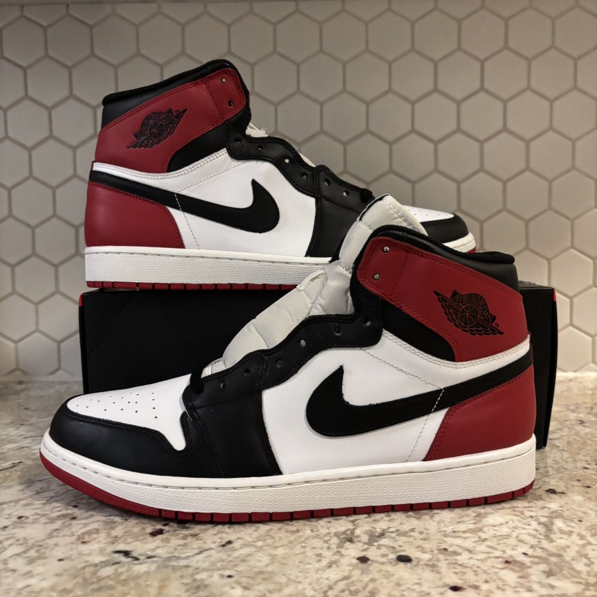 Size 13-Jordan 1 black toe 2013 OG pair NEW/NO BOX SHIP ASAP
