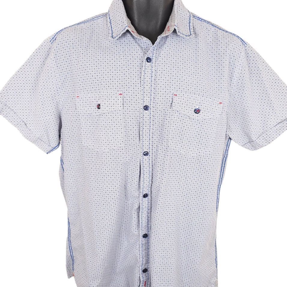 Gloverall Tranquility Mayhem Shirt Mens Size Large Blue Geometric All Over Print Size US L / EU 52-54 / 3 - 2 Thumbnail
