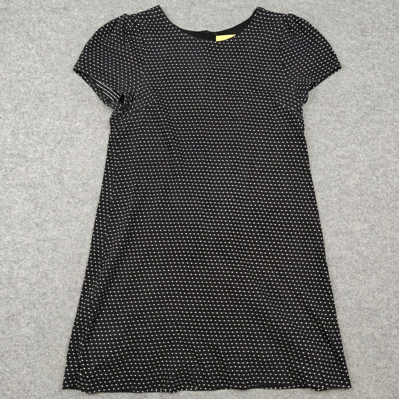 Vintage Maeve Anthropologie Dress Womens M Black Polka Dot Knit Shift Short Sleeve Mini Size 32" / US 10 / IT 46 - 2 Thumbnail