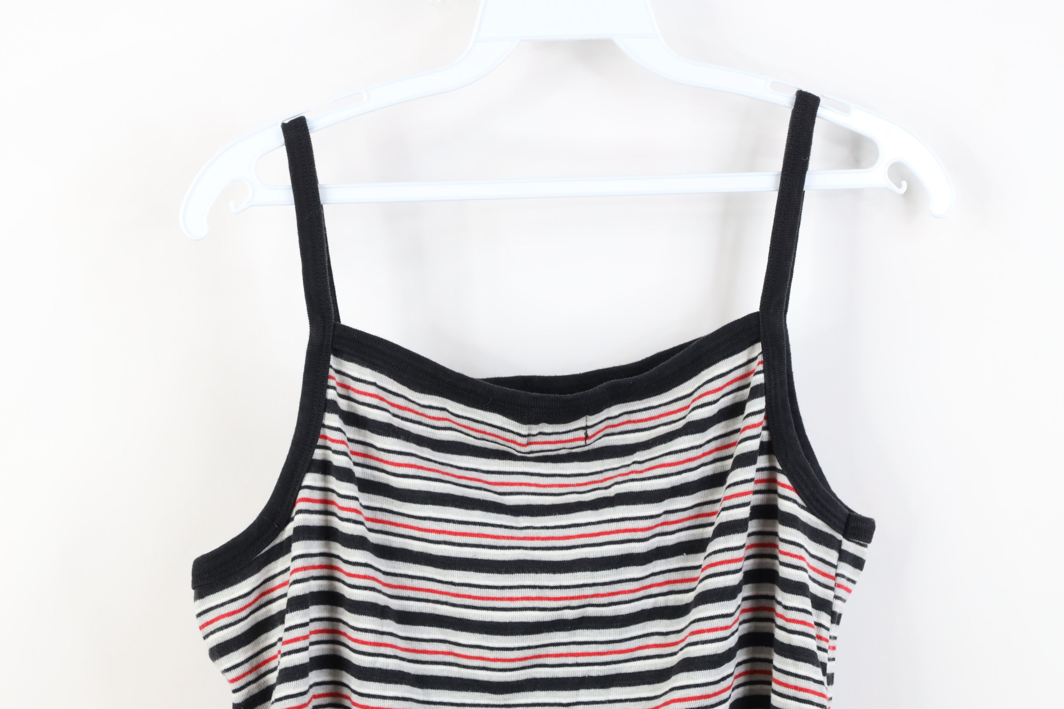 Vintage Vintage 90s Y2K Babydoll Striped Ribbed Cropped Tank Top Size L / US 10 / IT 46 - 12 Thumbnail
