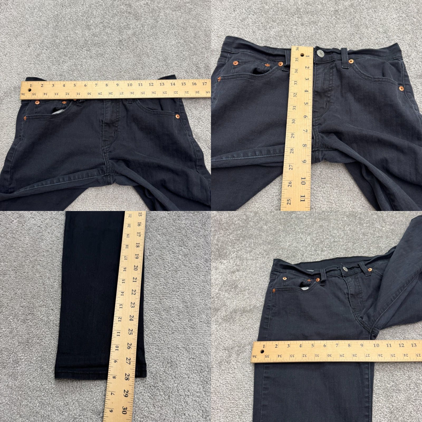 Levi's Levi's Slim Skinny Denim Jeans Womens 27 Regular Dark Black Mid Rise Cotton Stretch 5-Pocket City Streetwear Womens Jeans Size 27" / US 4 / IT 40 - 9 Thumbnail