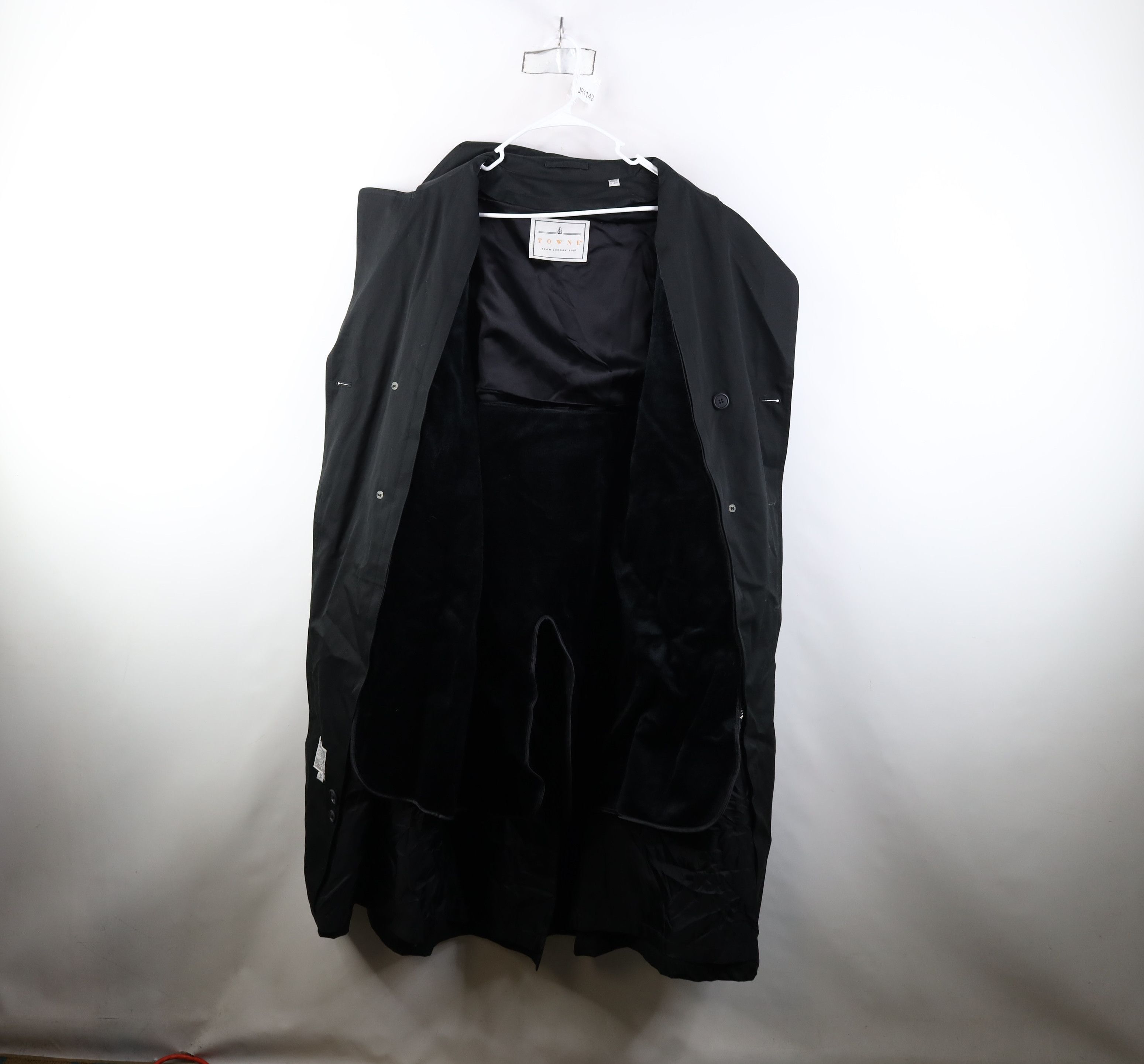 Vintage Vintage 90s Streetwear Lined Belted Trench Coat Jacket Black Size US XXL / EU 58 / 5 - 11 Thumbnail
