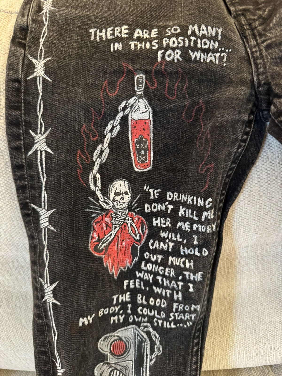 Warren Lotas Hand painted Denim Size US 29 - 2 Thumbnail