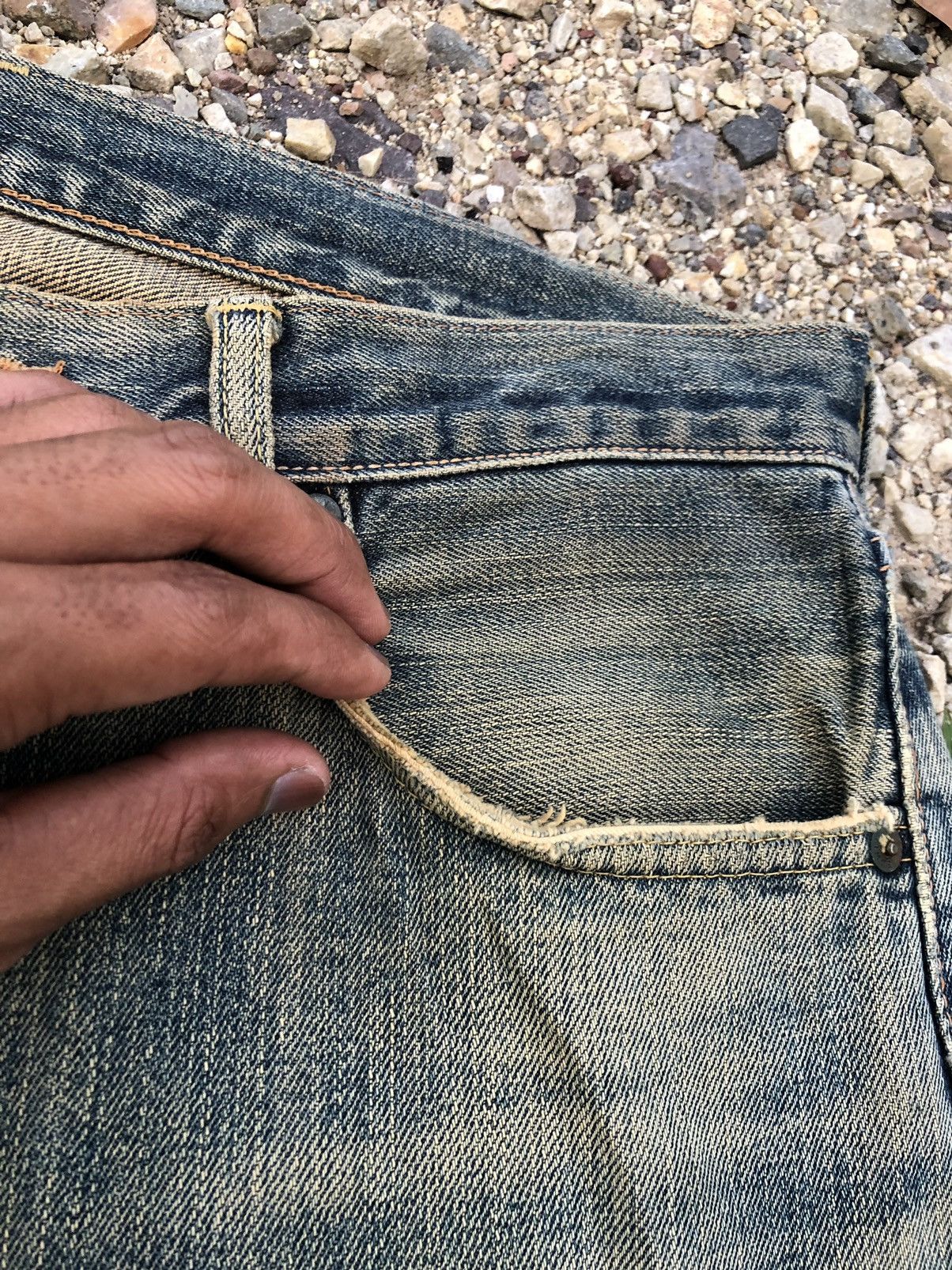 Edwin WIDE LEG RUSTY DISTRESSED SELVEDGE DENIM Size US 32 / EU 48 - 8 Thumbnail