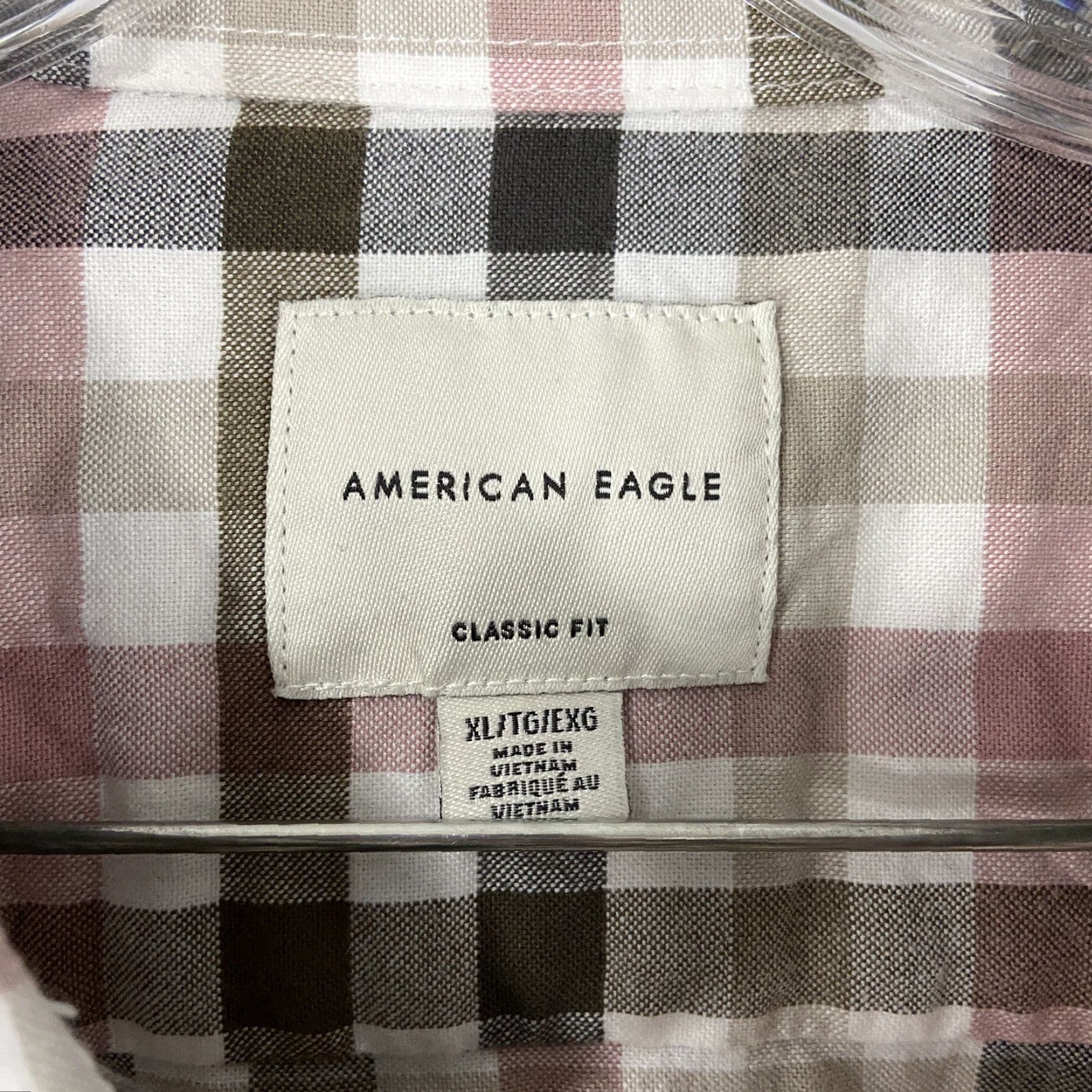 American Eagle Outfitters American Eagle Classic Fit Pink Gray Checker Button Up Long Sleeve Men’s XL Shirt Men XL Multicolor Checker Size US XL / EU 56 / 4 - 6 Thumbnail
