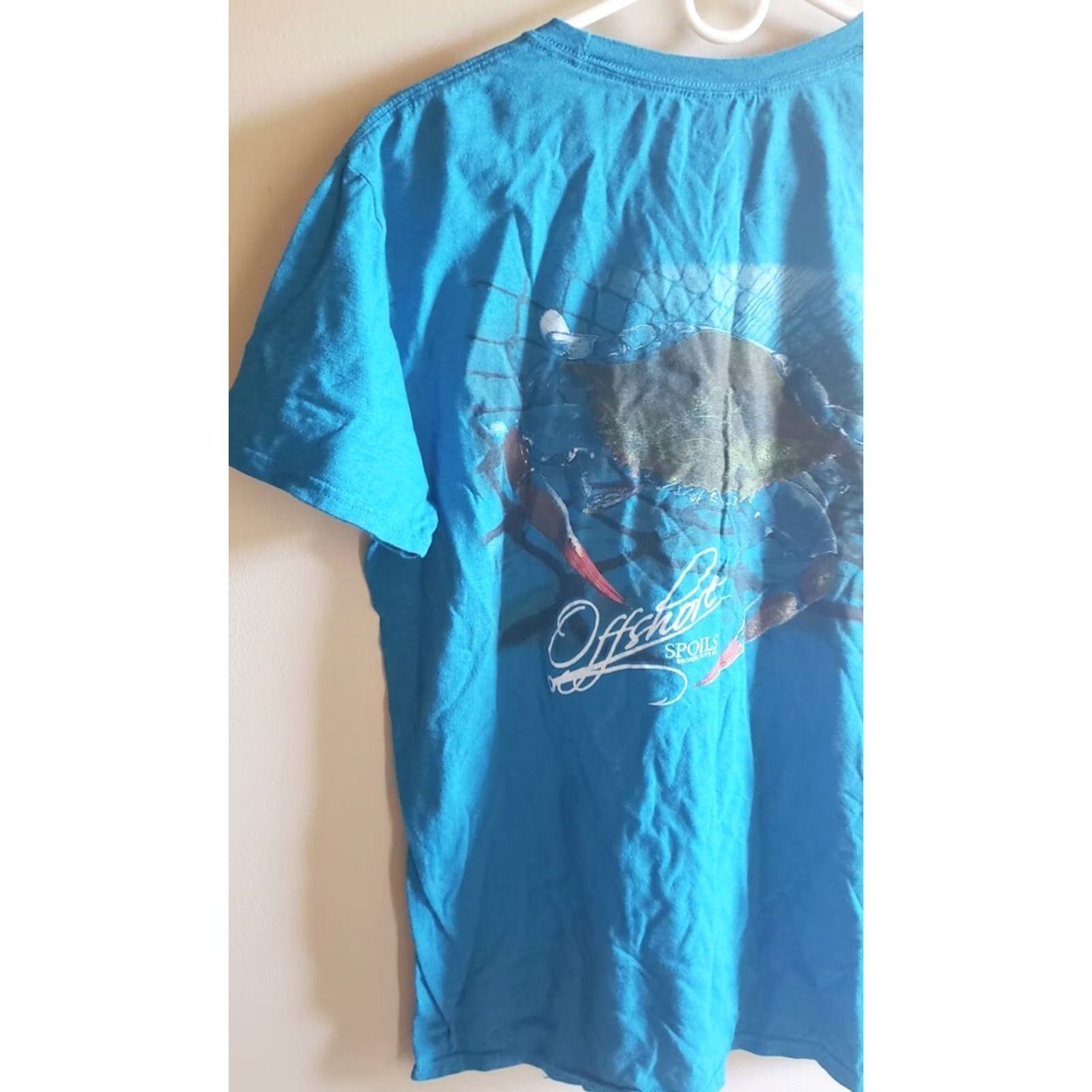 Vintage Offshore Spoils T-Shirt Men's M Blue Short Sleeve Logo Front Blue Crab Back Size US M / EU 48-50 / 2 - 5 Thumbnail
