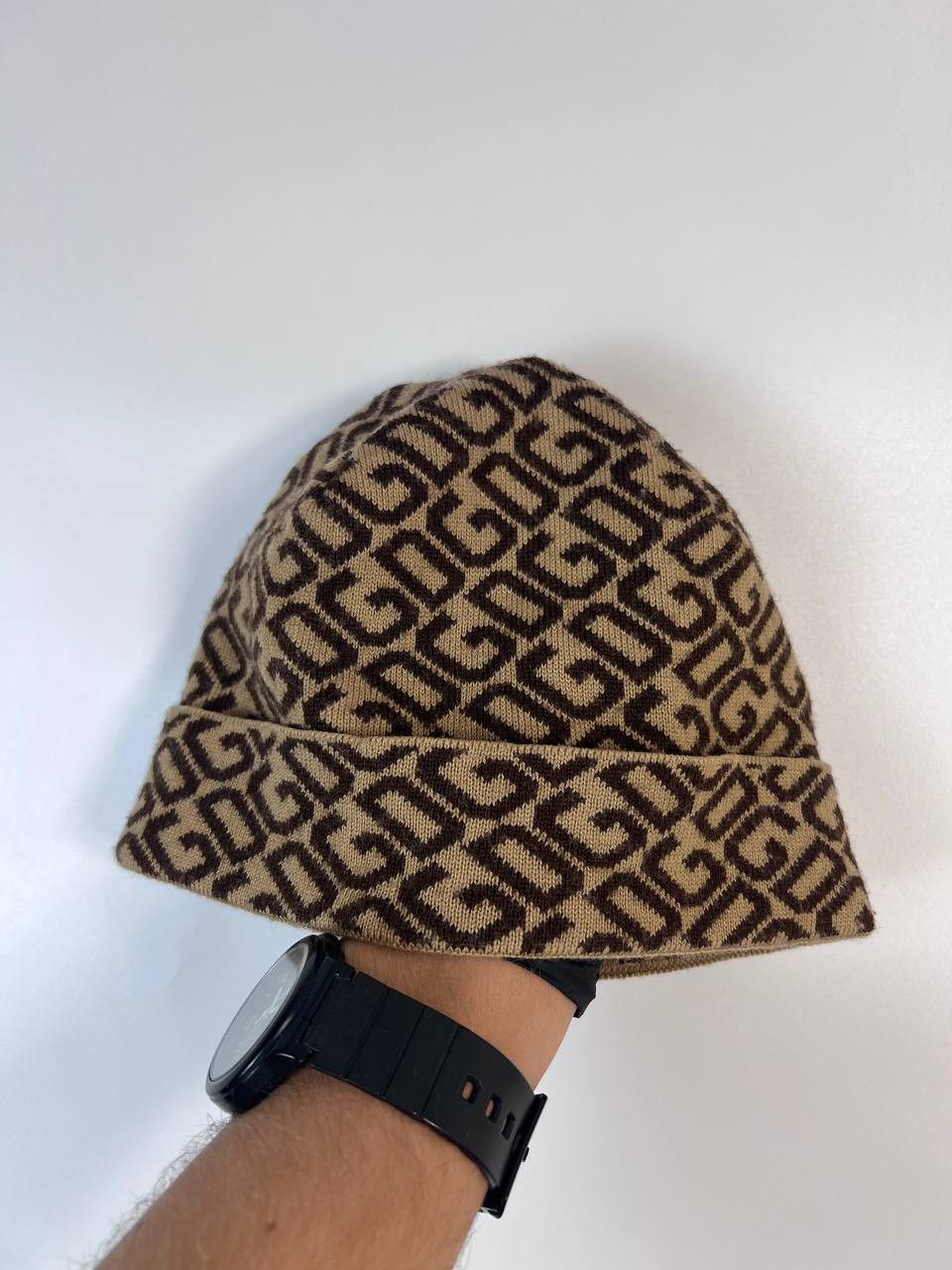 Dolce & Gabbana DOLCE & GABBANA BEANIE HAT MONOGRAM LOGO KNIT BROWN WOOL Size ONE SIZE - 2 Thumbnail