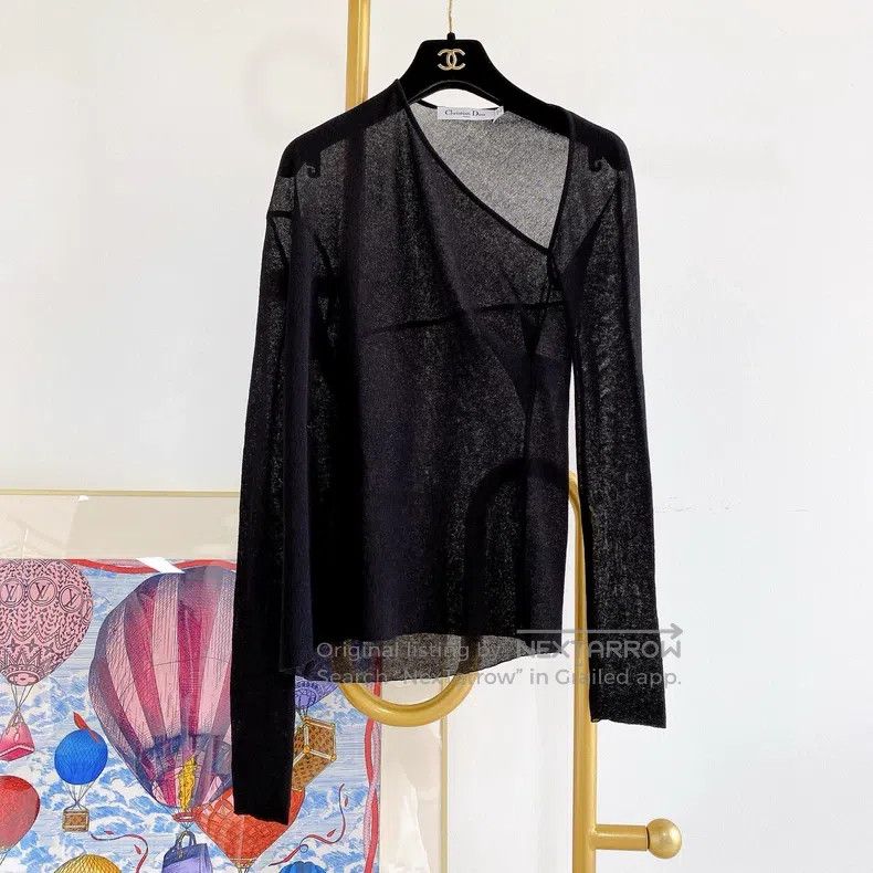 Dior Dior Black irregular long sleeves Size XXS / US 00 / IT 34 - 1 Thumbnail