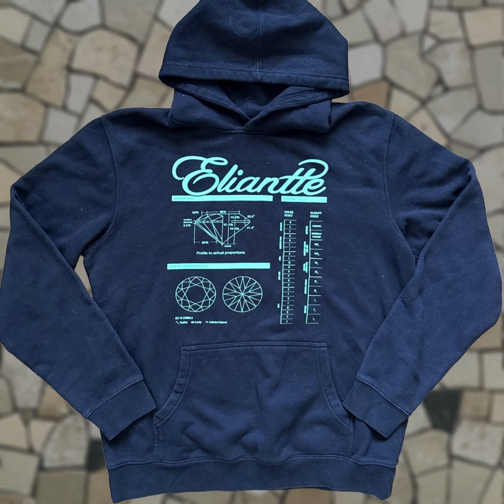 Vintage Eliantte Hoodie Crew Neck Graphic Print Size L Men Black Pullover Size US L / EU 52-54 / 3 - 1 Thumbnail