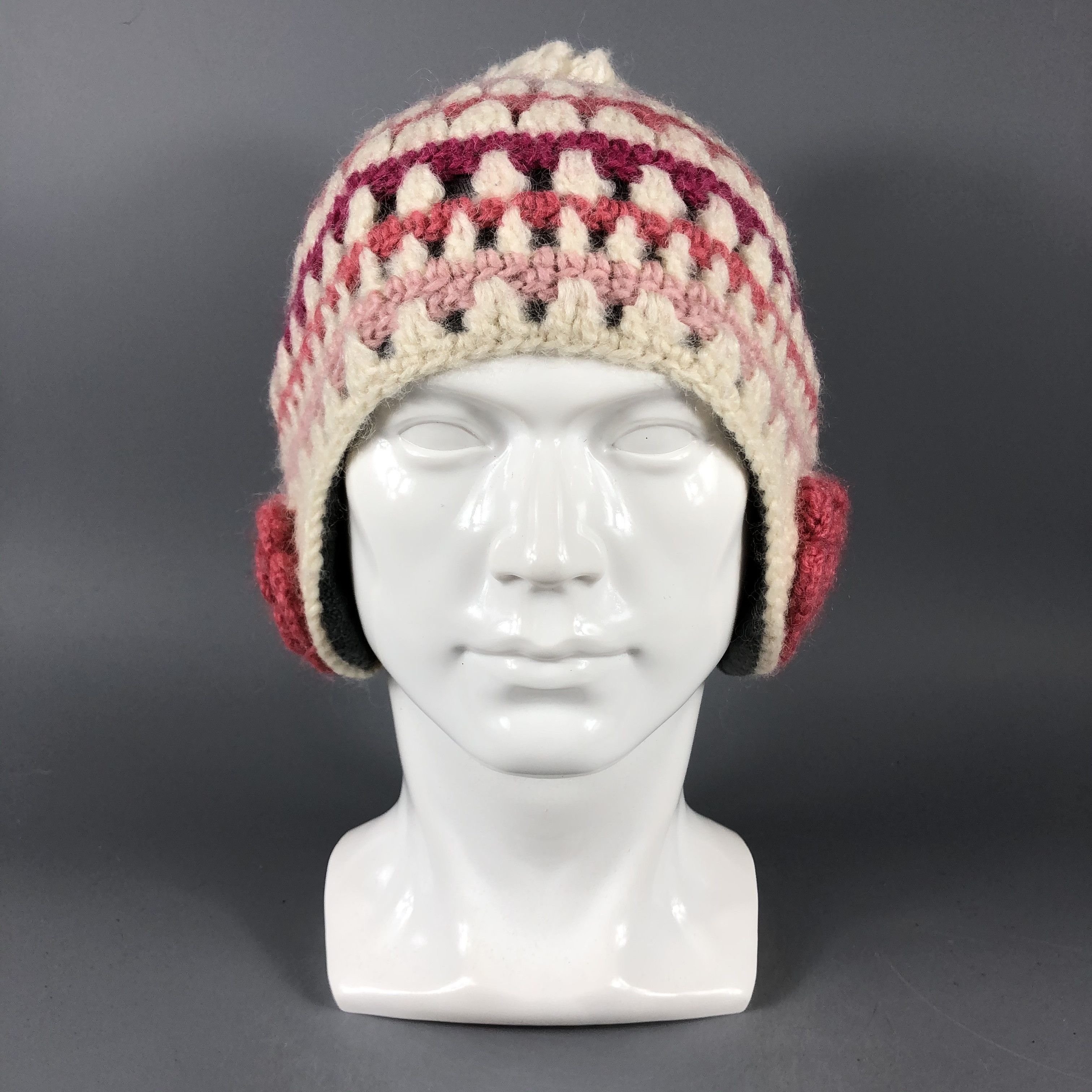 Vintage Kids Womens Ear Flap Hat Beanie Snow Hat Snow Cap -D897 Size ONE SIZE - 2 Thumbnail
