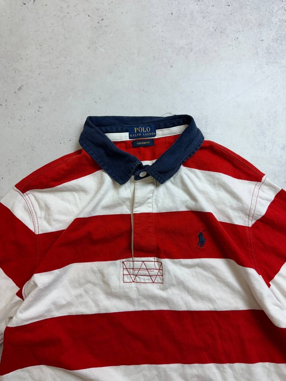Polo Ralph Lauren × Vintage Vintage Polo Ralph Lauren Striped Boxy Rugby Shirt M Size US M / EU 48-50 / 2 - 3 Thumbnail
