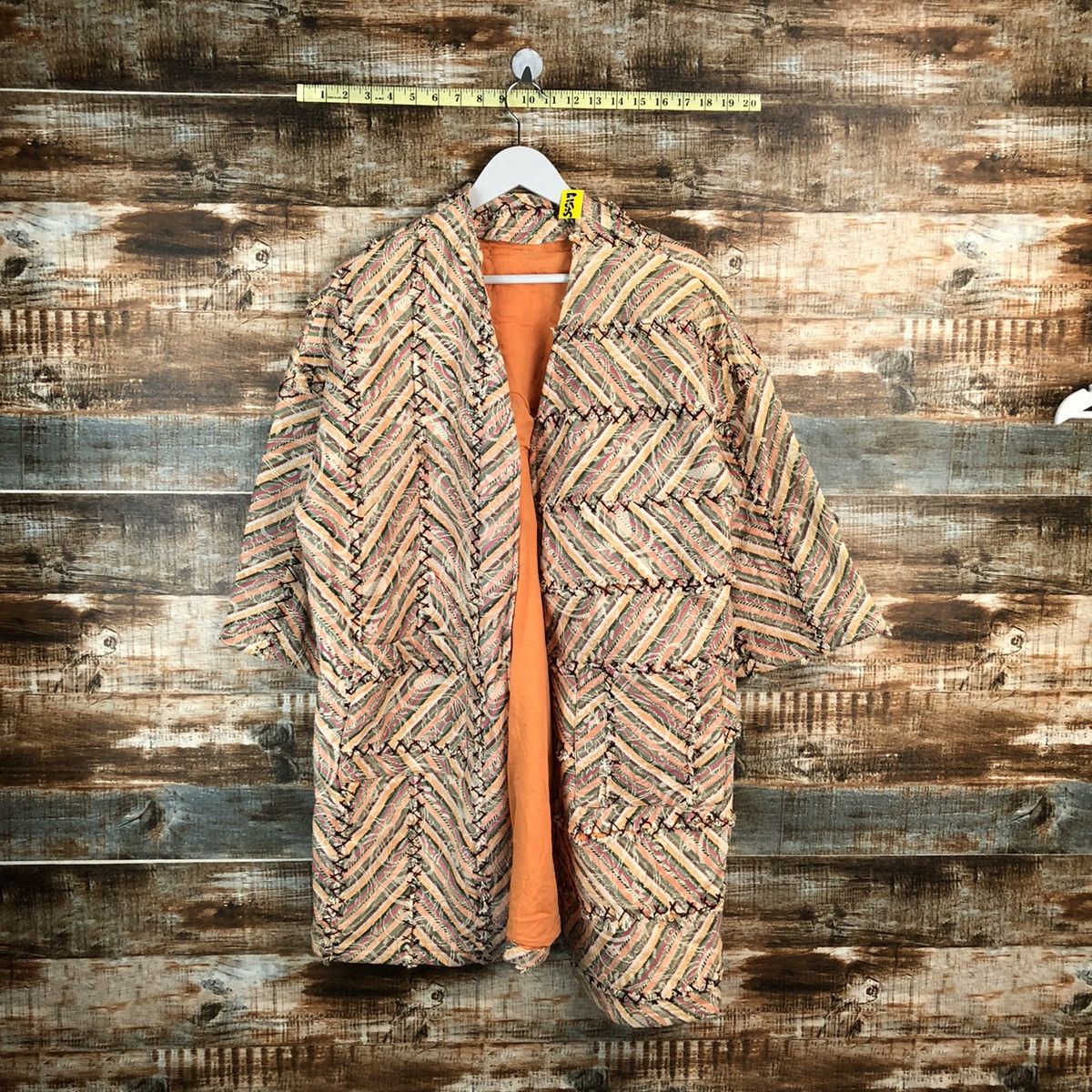 Homespun Knitwear Japan vintage patchwork sashiko kimono cardigan Knit #A1525 Size US XL / EU 56 / 4 - 1 Thumbnail