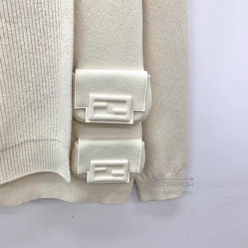 Fendi Fendi Beige Logo Pocket Relief, Silk Round Neck Long Sleev Size S / US 4 / IT 40 - 4 Thumbnail
