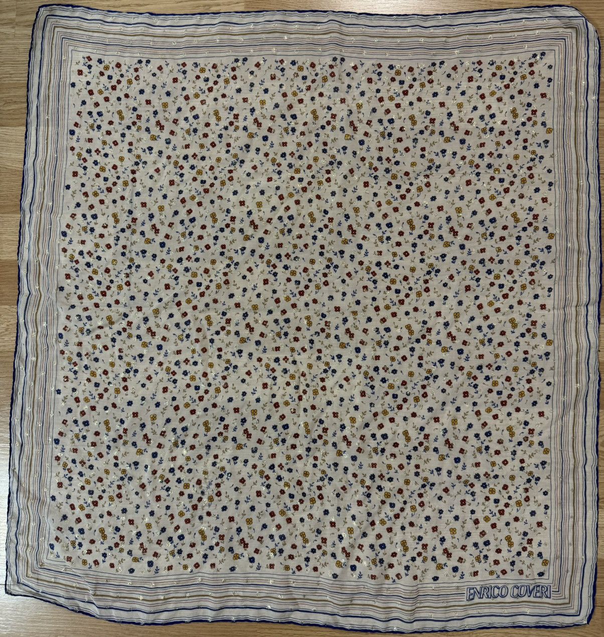 Enrico Coveri Enrico Coveri silk scarf monogram Size ONE SIZE - 2 Thumbnail