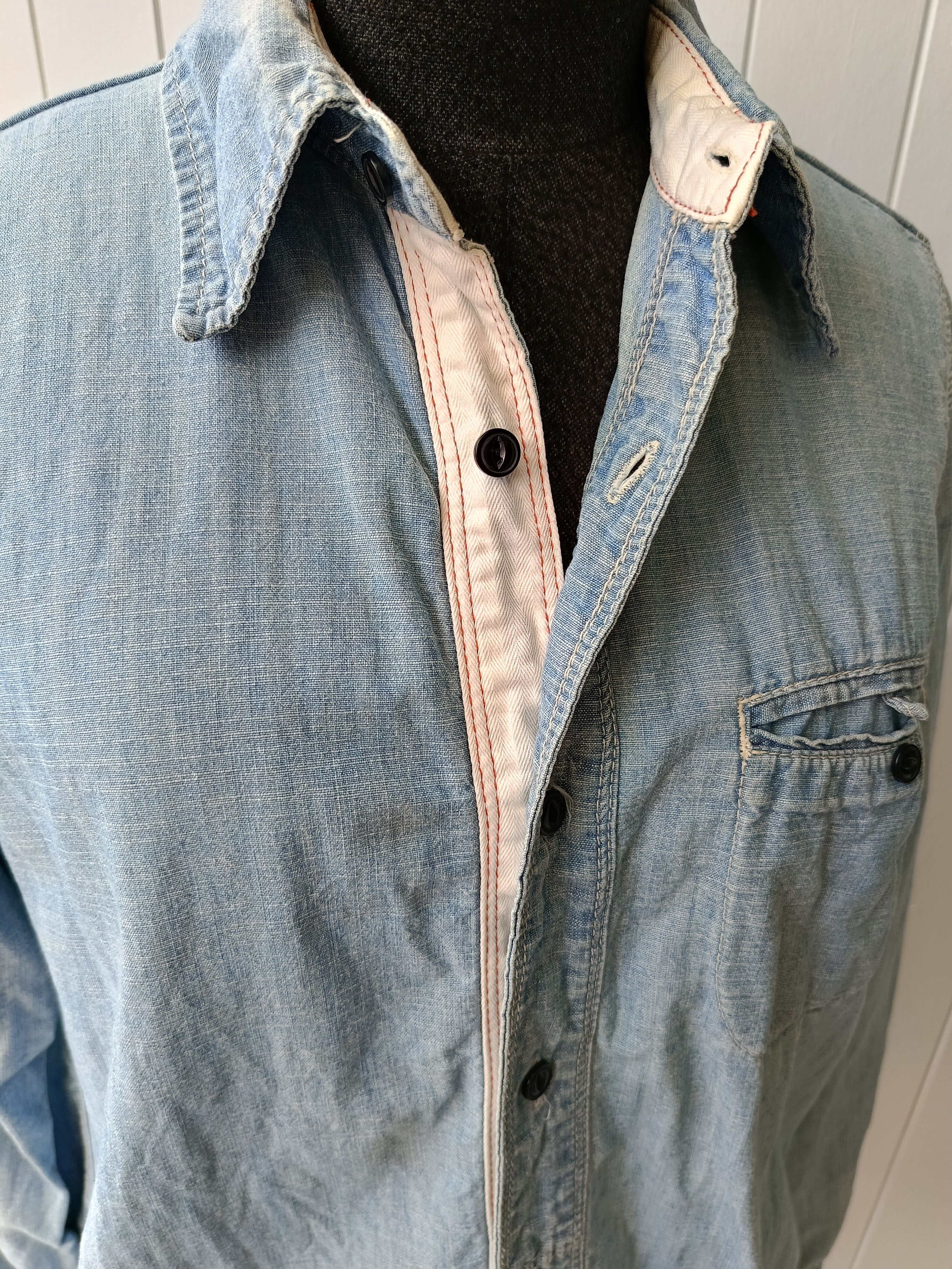 Blue Blue Japan × Japanese Brand BlueBlue HR market denim chambray XS shirt Size US XS / EU 42 / 0 - 10 Thumbnail