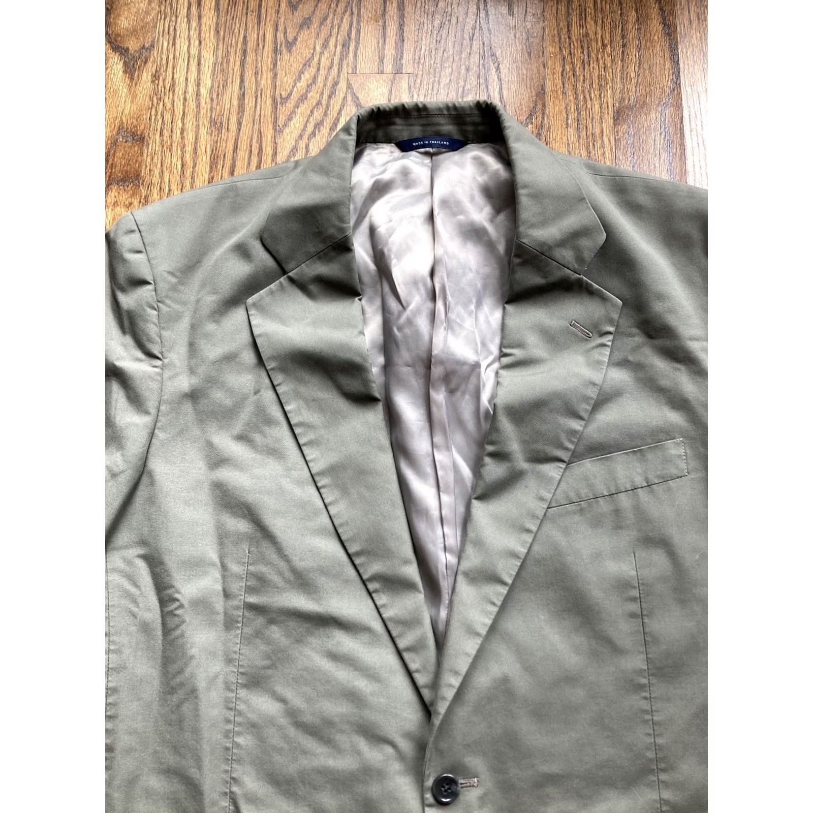 Brooks Brothers Brooks Brothers Blazer Men's 43L Long Two-Button Green Olive Solid Jacket Coat Size 46R - 4 Thumbnail