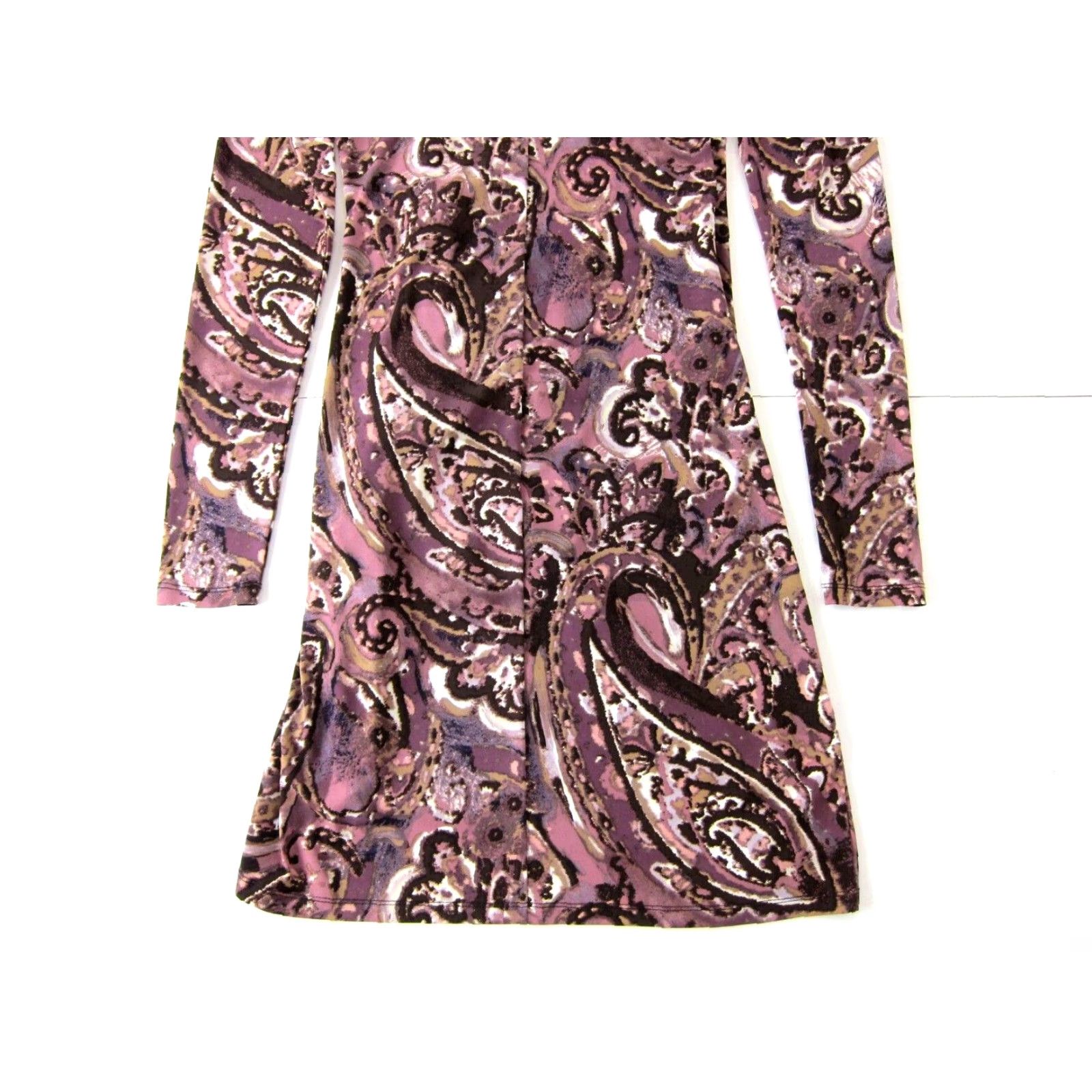 Michael Kors Michael Kors Pink Purple Long Sleeve V-Neck Stretch Wrap Dress 6 Women Dress Knit Geometric Pattern, 80s 90s Theme, Regular Size Size M / US 6-8 / IT 42-44 - 6 Thumbnail