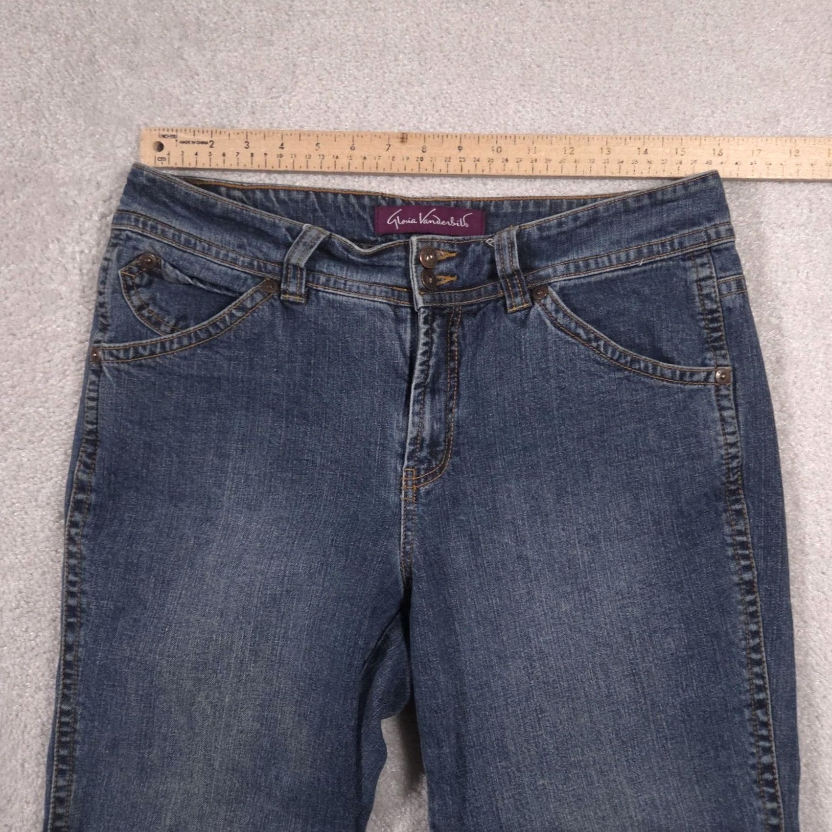 Gloria Vanderbilt Gloria Vanderbilt Jeans Womens 10 Blue Medium Wash Mid Rise Straight Stretch Jeans Womens 10 Blue Medium Wash Mid Rise Straight Stretch Size 32" / US 10 / IT 46 - 7 Thumbnail