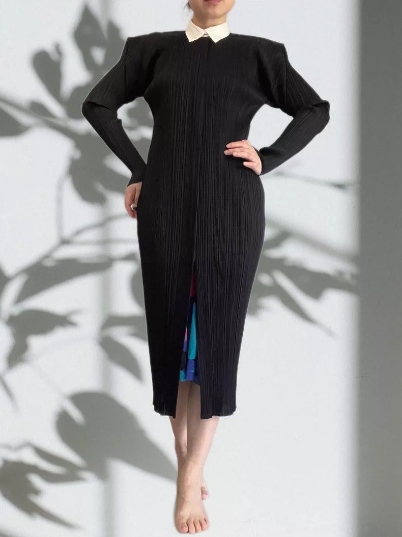 Issey Miyake Issey Miyake size:2 Black color-blocked collar dress Size XS / US 0-2 / IT 36-38 - 2 Thumbnail