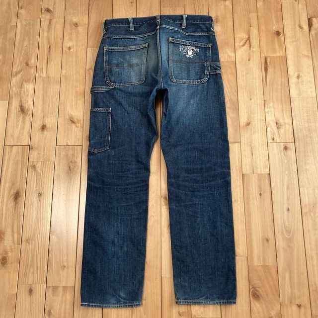 Bape BAPE CROSS BORN APE HEAD Painter Denim Pants NIGO ★size S Size US 30 / EU 46 - 3 Thumbnail