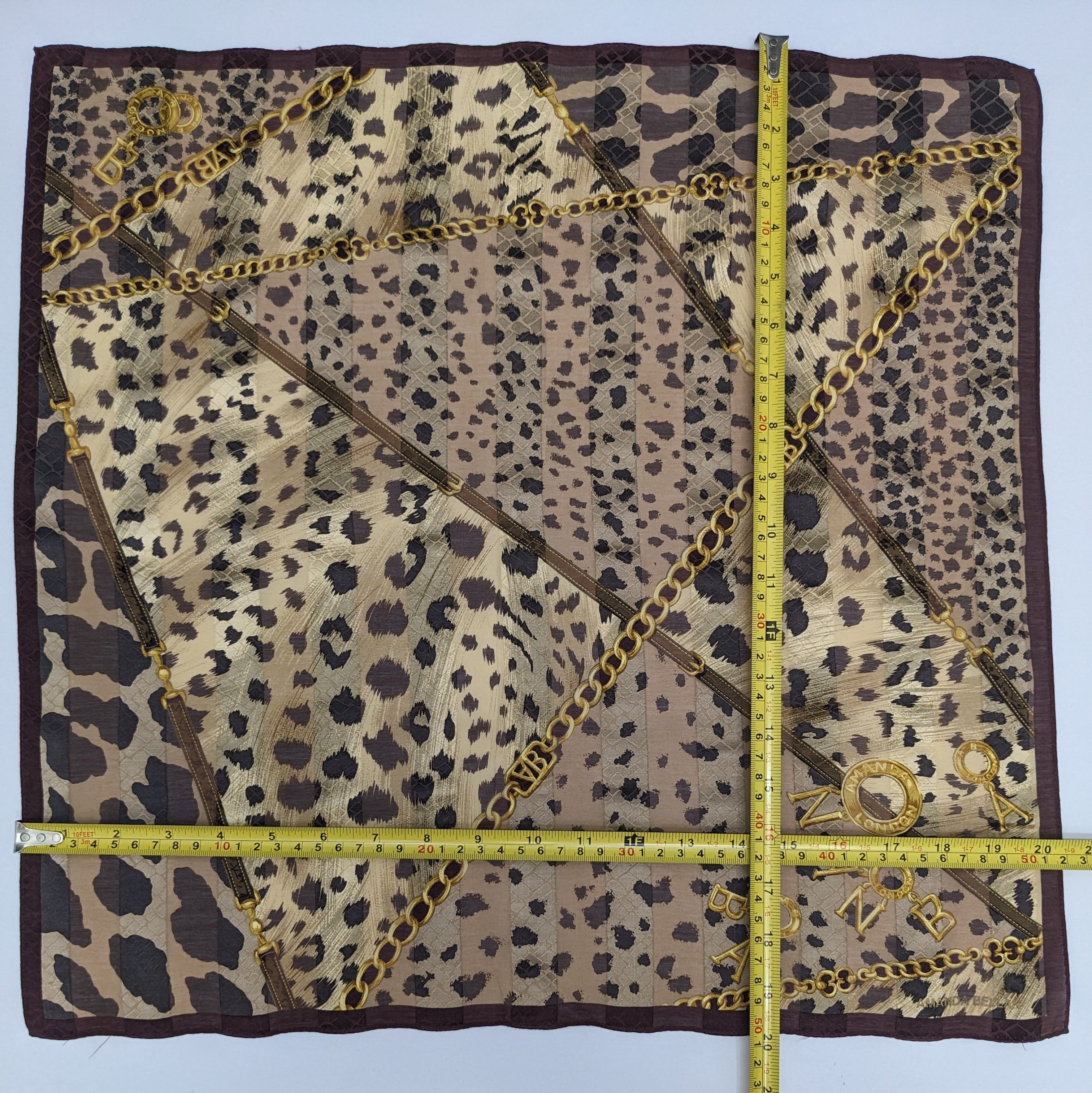 Unknown London AMANDA BELL LONDON LERPARD SILK HANDKERCHIEF Size ONE SIZE - 4 Thumbnail