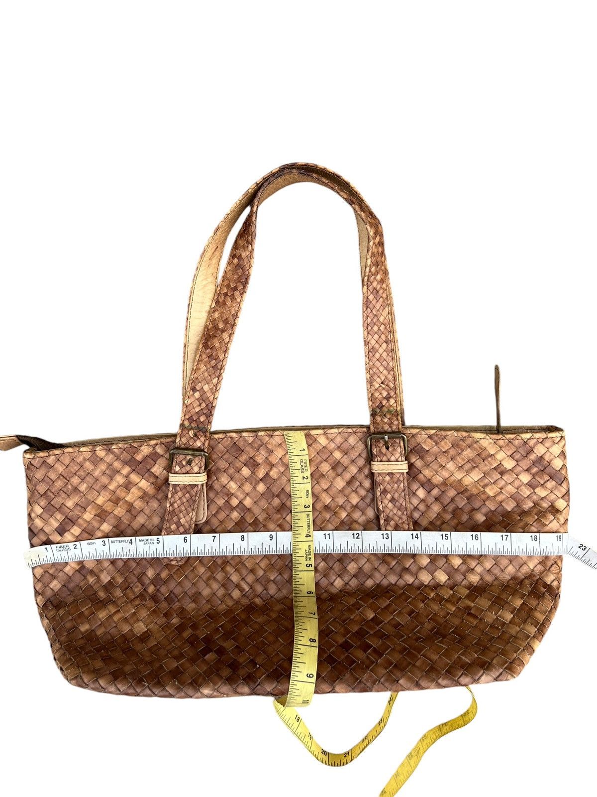 Leather × Vintage Vintage Paolo Masi Fade Patina Leather Intrecciato Tote Bag Size ONE SIZE - 25 Thumbnail