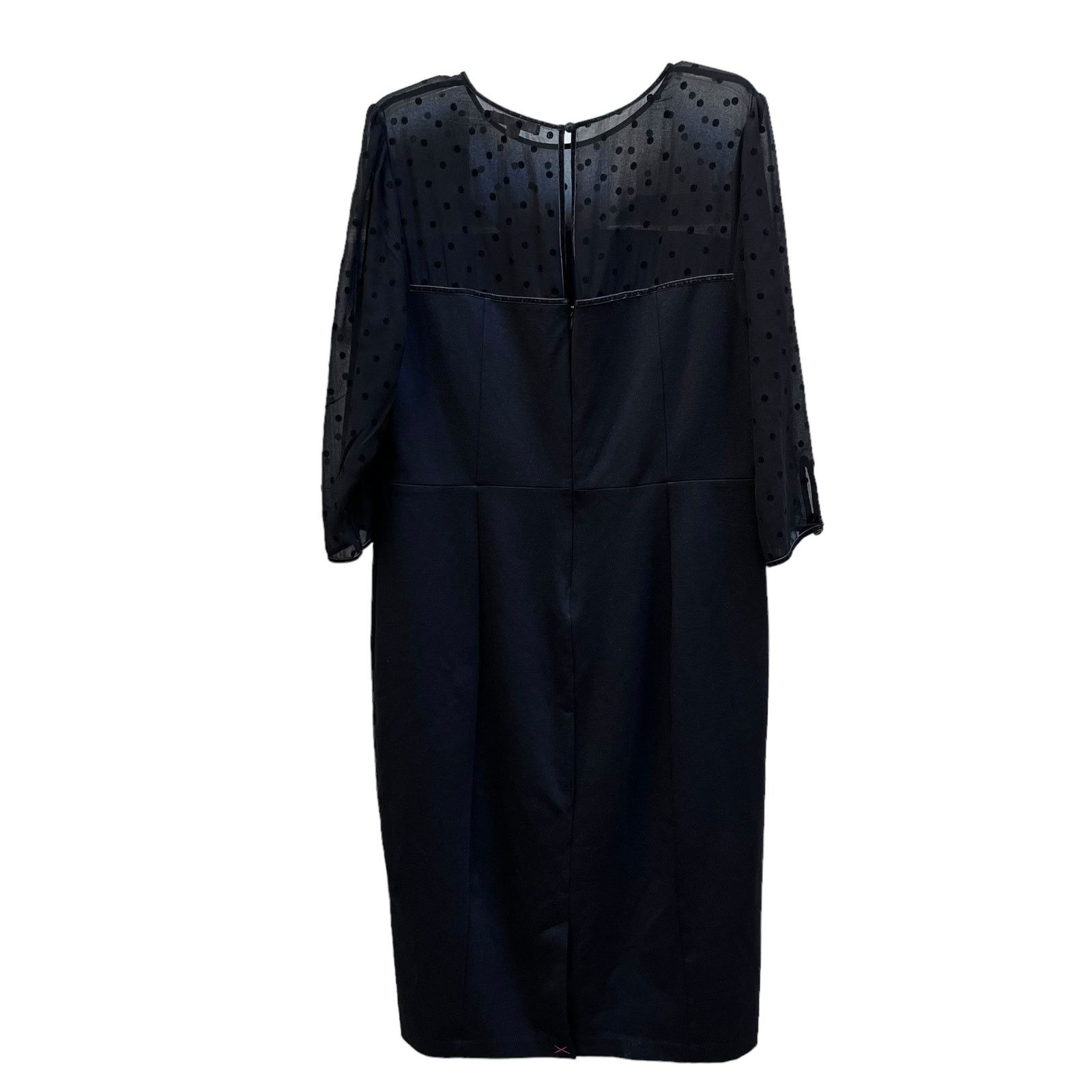 Boden Boden Isabella Black Ponte Polka Dot Mesh Sheath Midi Dress Size XL / US 12-14 / IT 48-50 - 7 Thumbnail