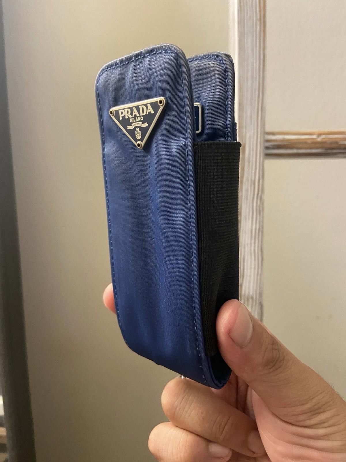 Prada Prada Blue Nylon Cigarette Case Cosmetic Pouch W Strap, Good Size ONE SIZE - 9 Thumbnail
