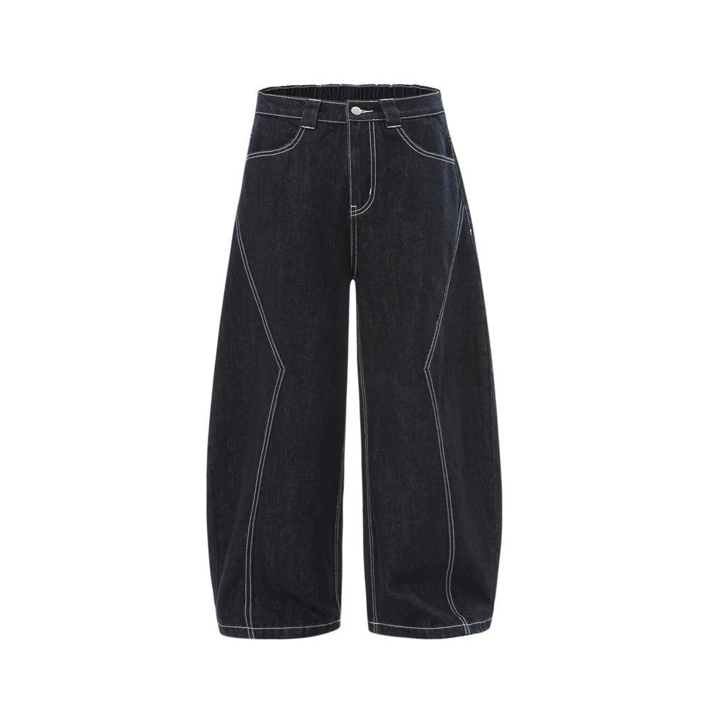 Japanese Brand × Jean Loose wide-leg men's trendy patchwork cargo scimitar jeans Size US 32 / EU 48 - 1 Thumbnail