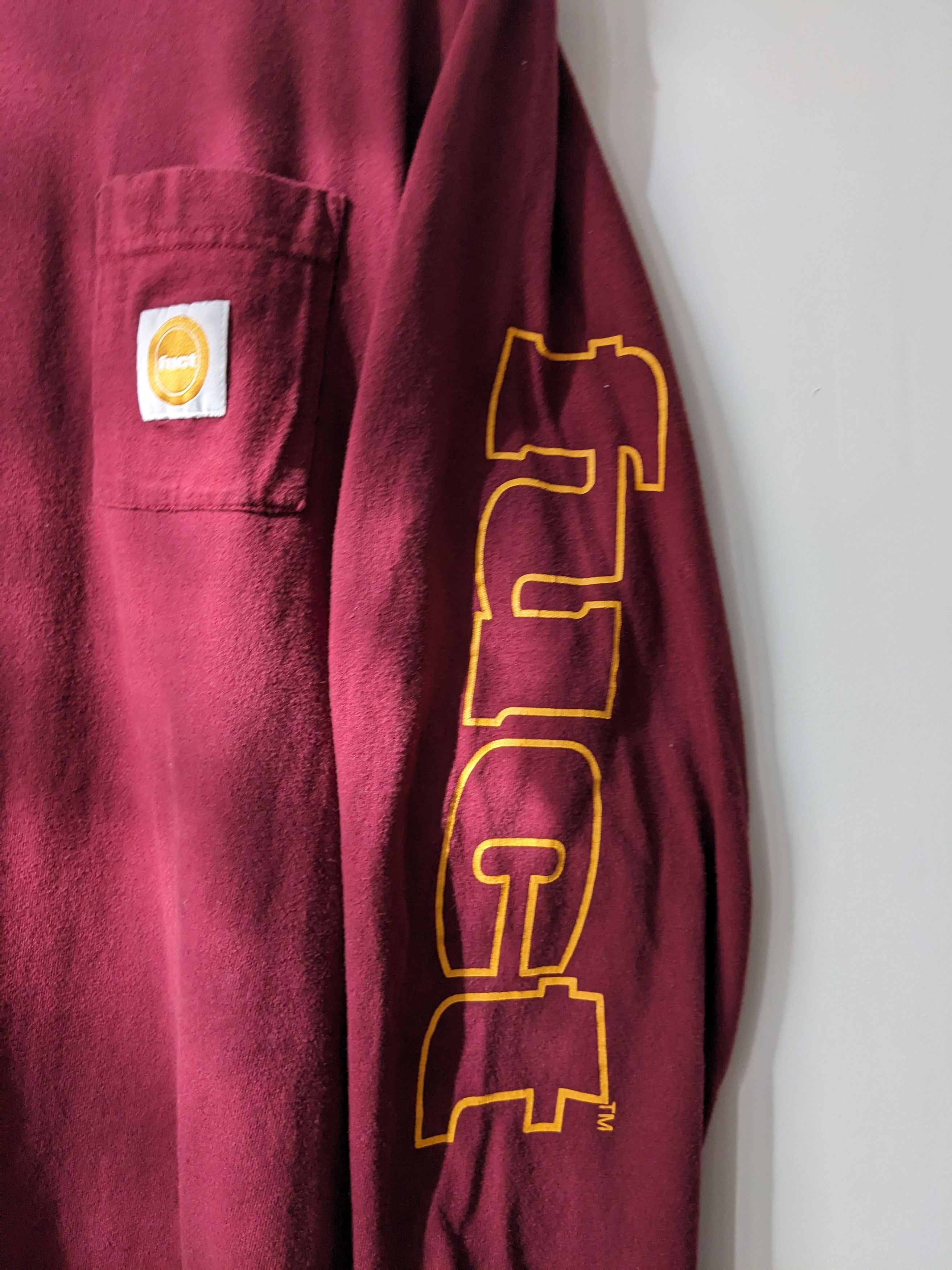 FUCT Fuct Long Sleeve Shirt Pocket Burgundy Red Pullovers Size US M / EU 48-50 / 2 - 5 Thumbnail