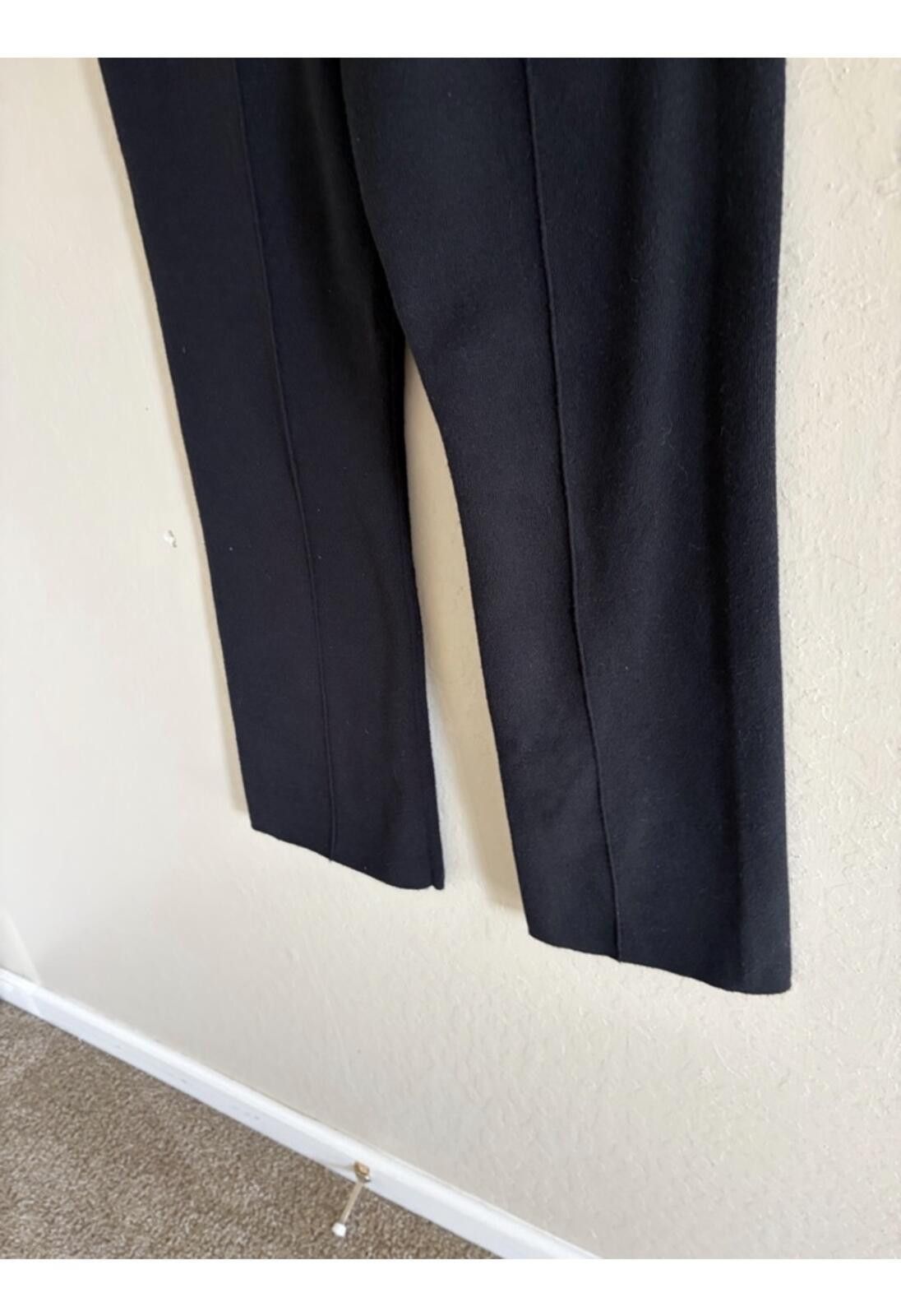 Other Lark + Grey Black Tie-Waist Straight-Leg Trousers Size 28" / US 6 / IT 42 - 3 Thumbnail