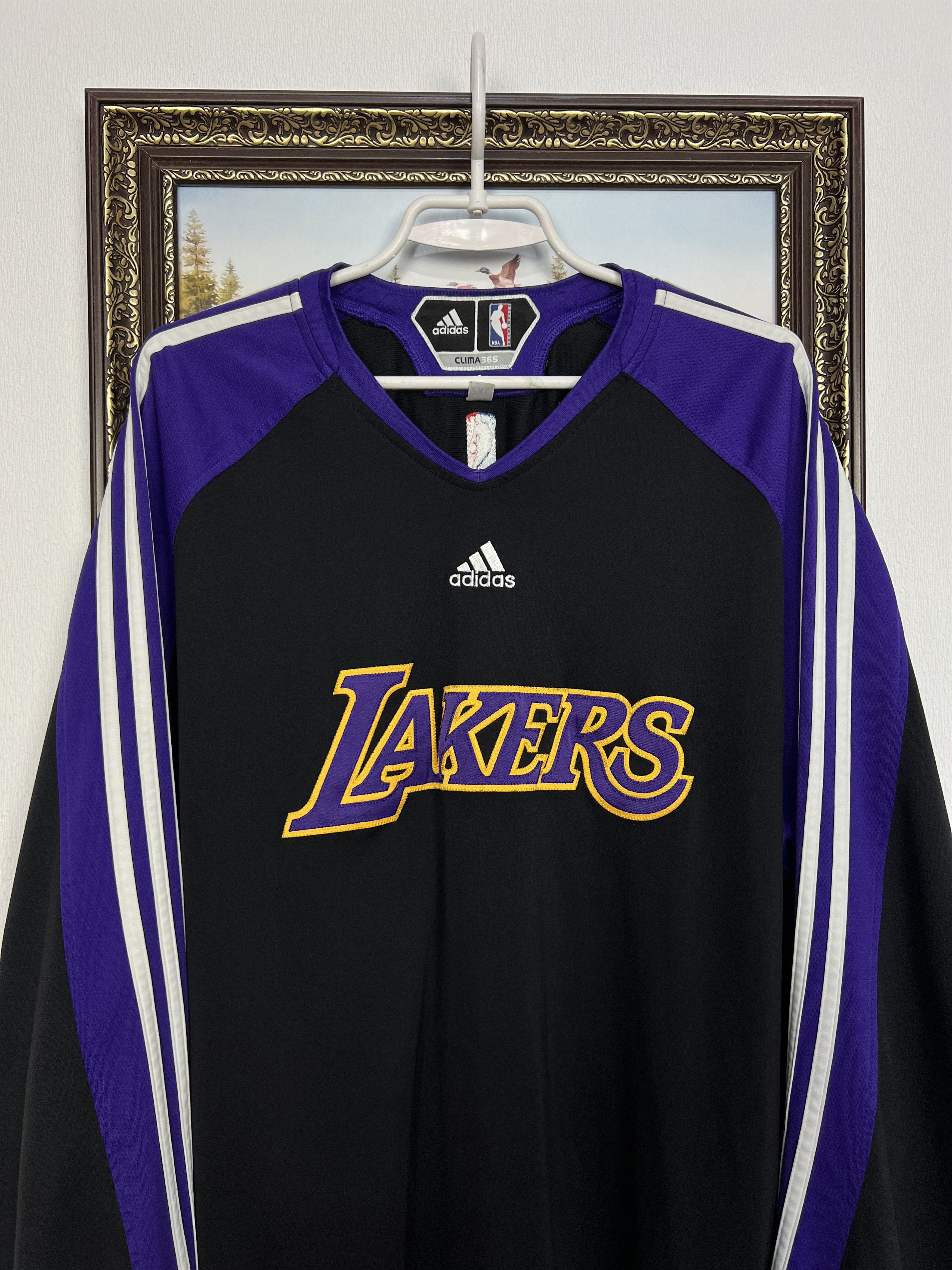 Adidas LA Lakers Warm Up Sweatshirt Bryant Player Issue Crewneck Size US XXL / EU 58 / 5 - 2 Thumbnail