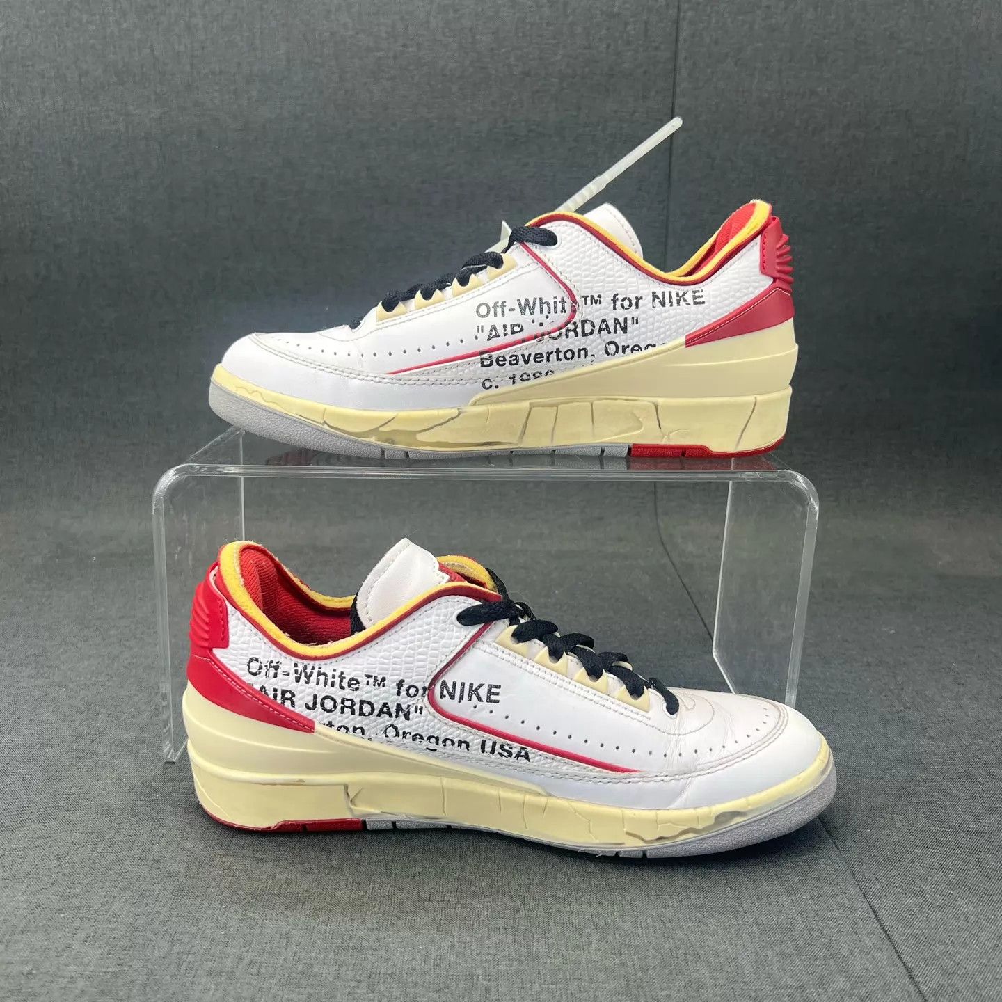 Nike Air Jordan 2 White Red 40.5 US Mint Original Box Size US 7.5 / EU 40-41 - 2 Thumbnail