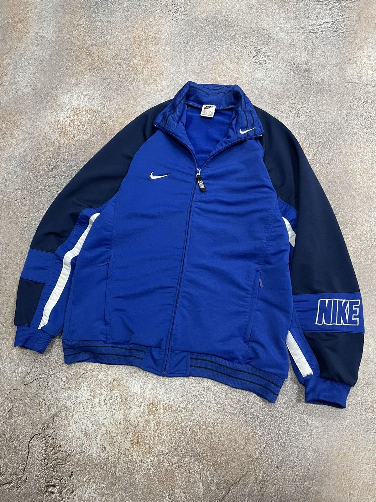 Nike Vintage Nike Double Swoosh Cotton Track Jacket Size US L / EU 52-54 / 3 - 2 Thumbnail