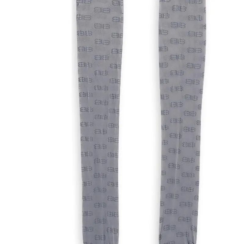 Balenciaga o1in1g1024 BB Monogram Tights in Grey Size 26" / US 2 / IT 38 - 5 Thumbnail