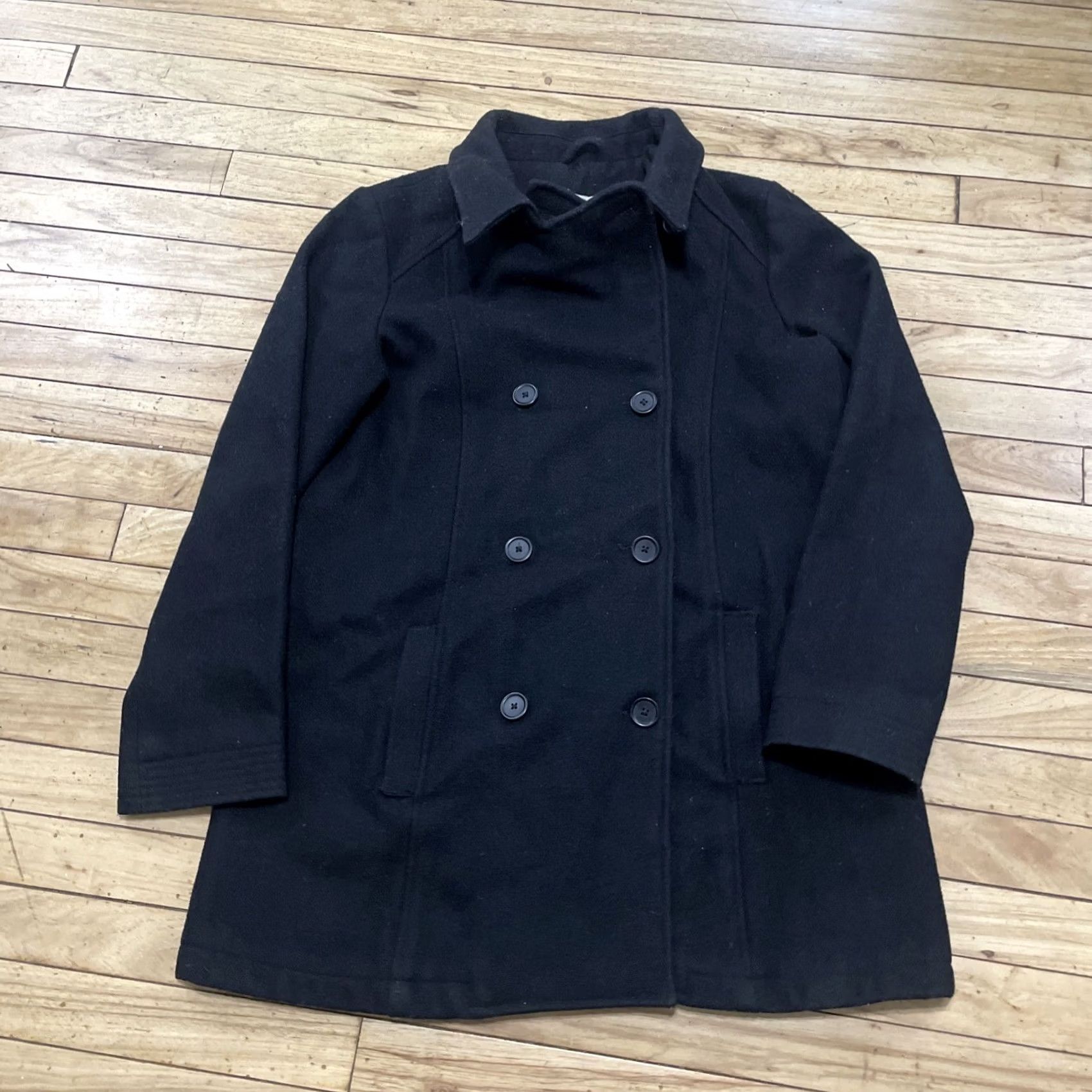 Old Navy VINTAGE Old Navy Wool Blend Coat Adult L Black Double Breasted Naval Lined Pockets Y2K Mens Womens Unisex Adults Coat Size US L / EU 52-54 / 3 - 3 Thumbnail