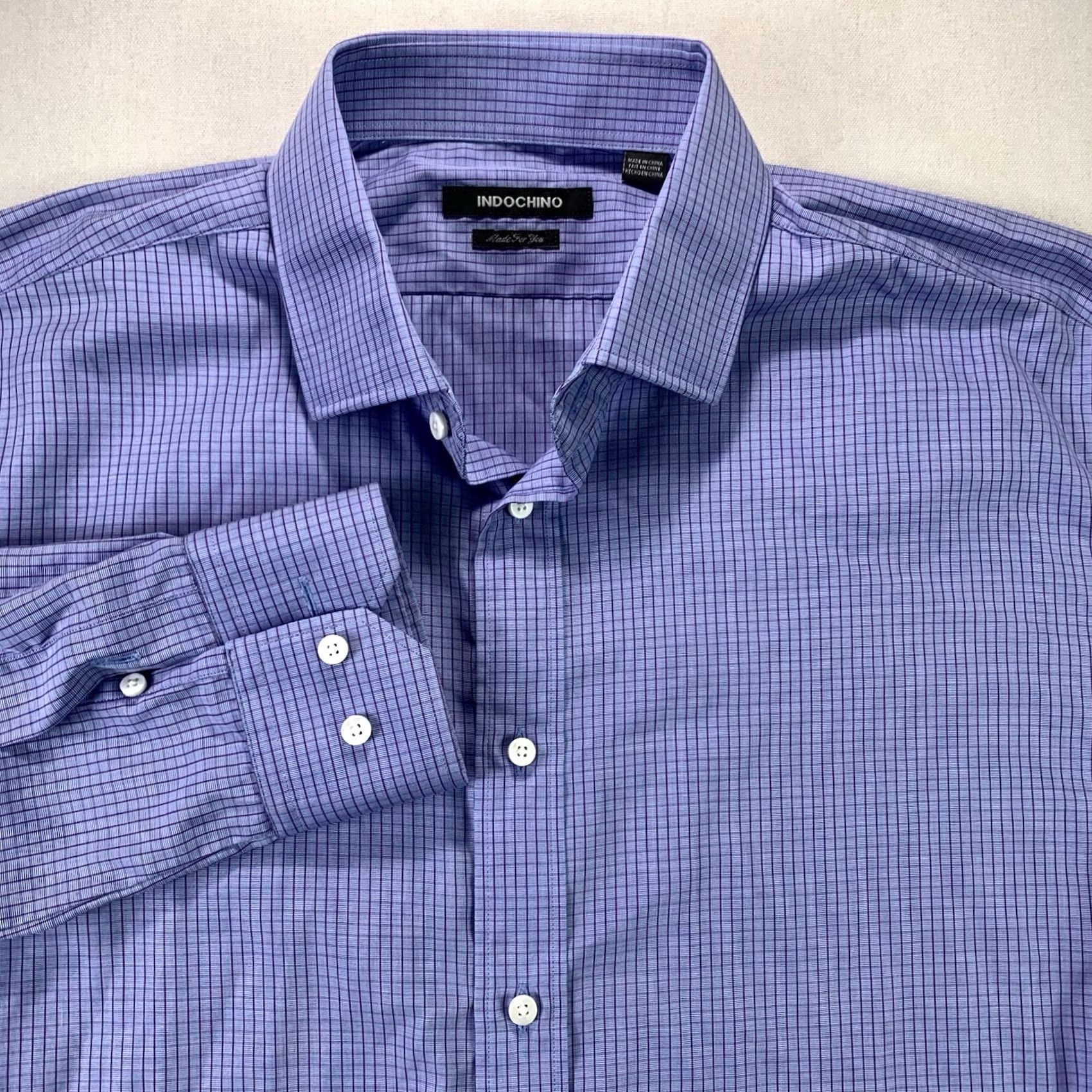 Vintage Indochino Shirt Mens Large Purple button up Long sleeve Size US L / EU 52-54 / 3 - 2 Thumbnail