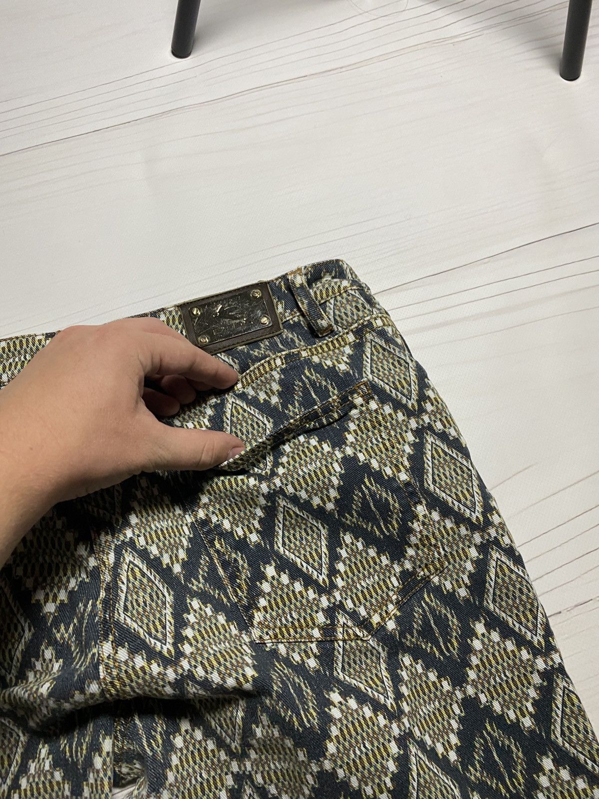 Designer × Etro Etro Jacquard Pattern Diamonds slim fit designer jeans Size 25" / US 0 / IT 36 - 18 Thumbnail