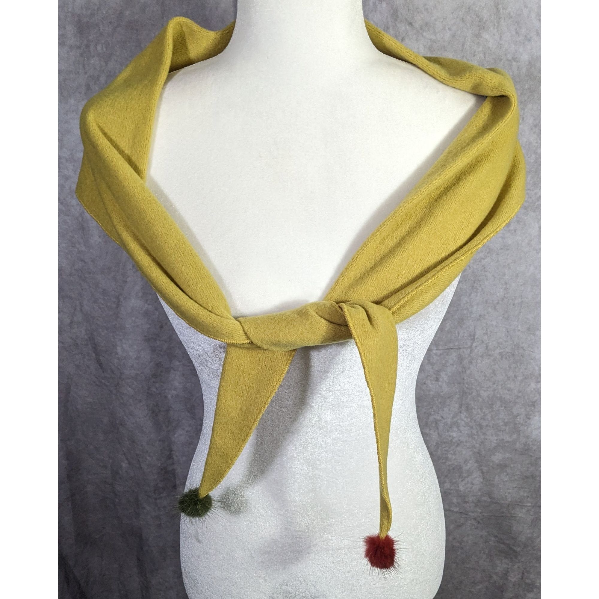 Other Medieval Style Yellow Fleece Scarf With Pom-Poms - 66 Inches Size ONE SIZE - 11 Thumbnail