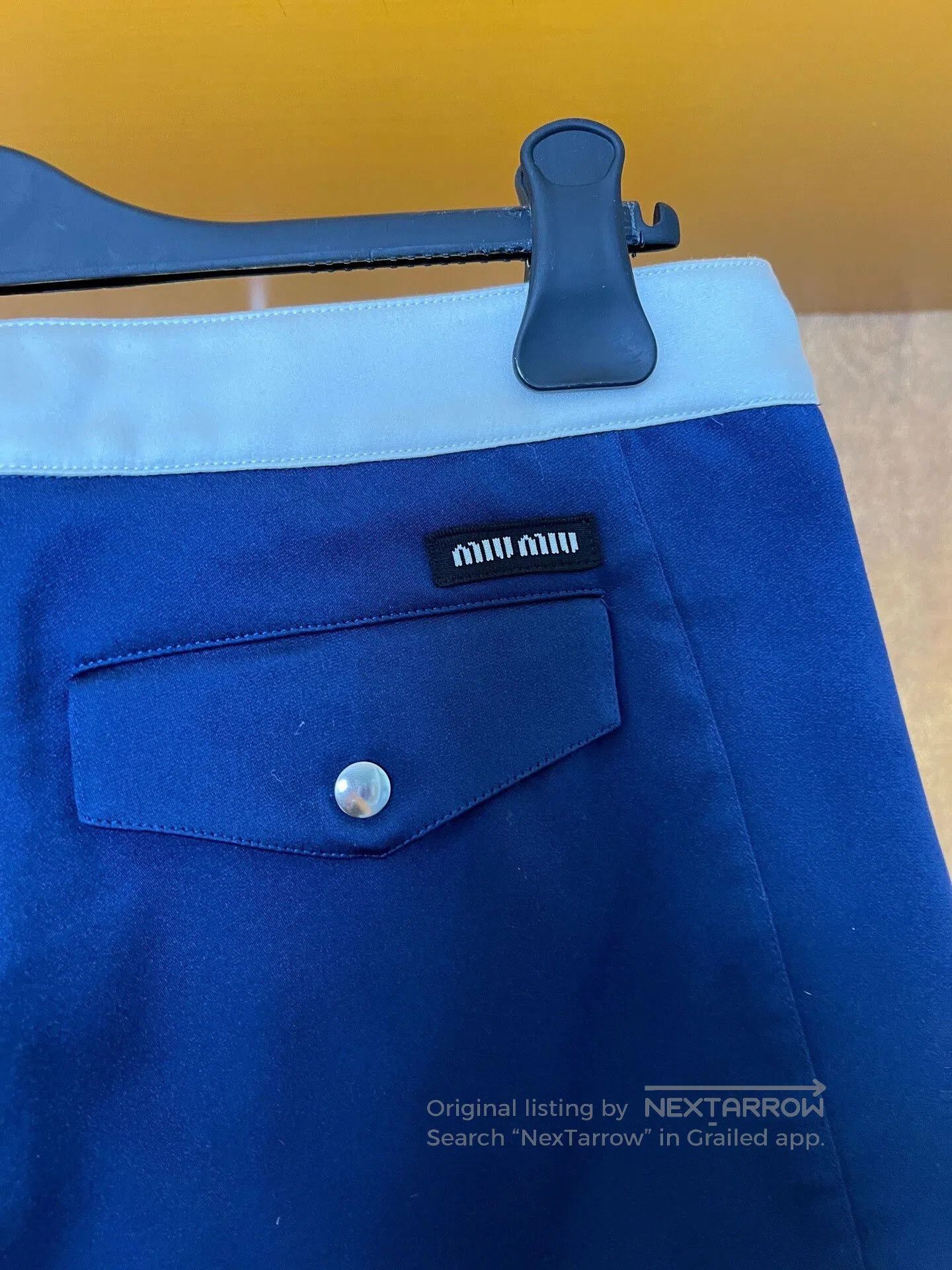 Miu Miu Miumiu White Navy Colorblock Shorts. Size 39" - 3 Thumbnail