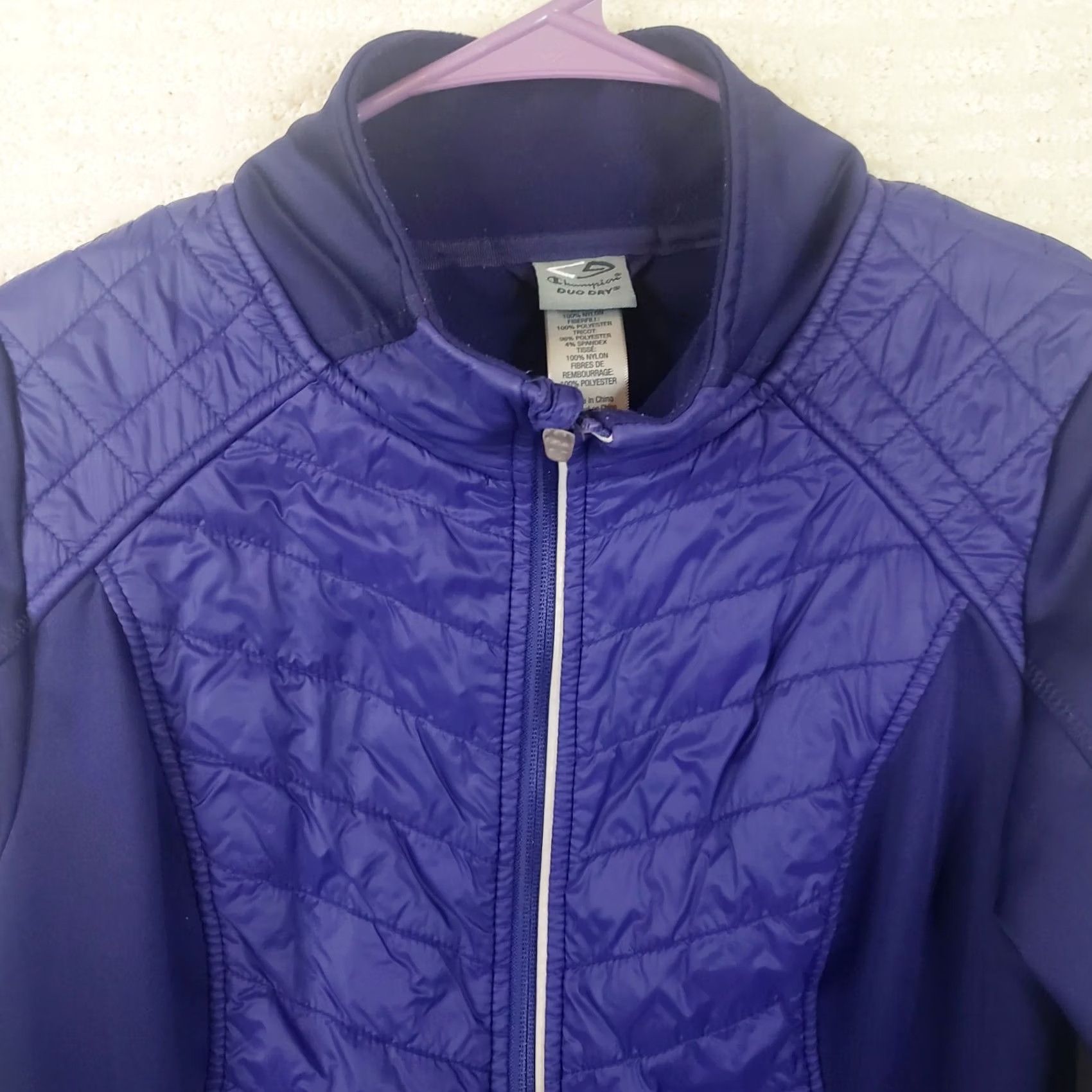 Champion Champion Duo Dry Jacket Blue Sz S Blue Purple Puff Quilt Panels Athletic Size S / US 4 / IT 40 - 4 Thumbnail