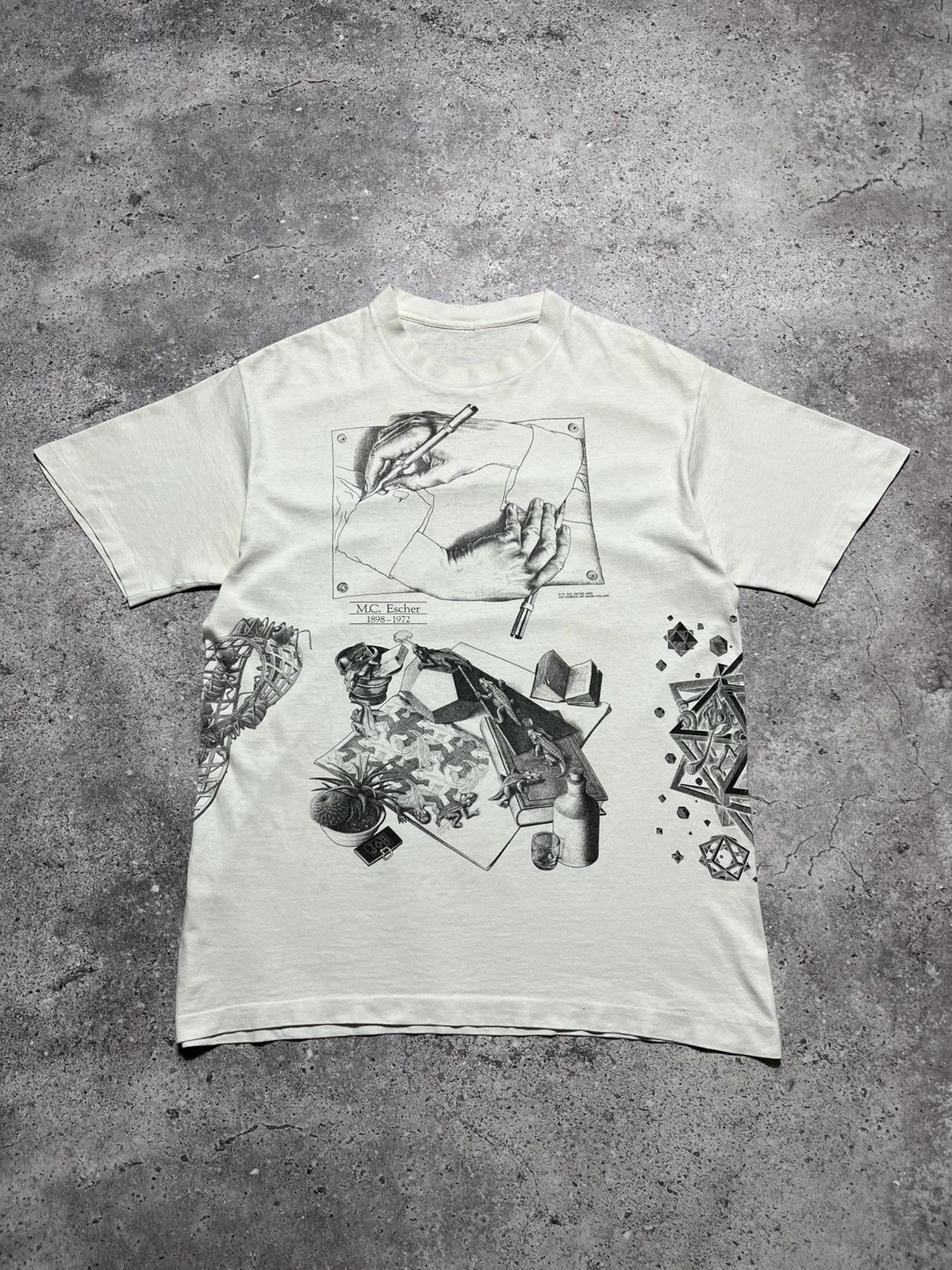 Vintage Vintage 1991 M.C. Esher Heirs All over Print Rare Tees 