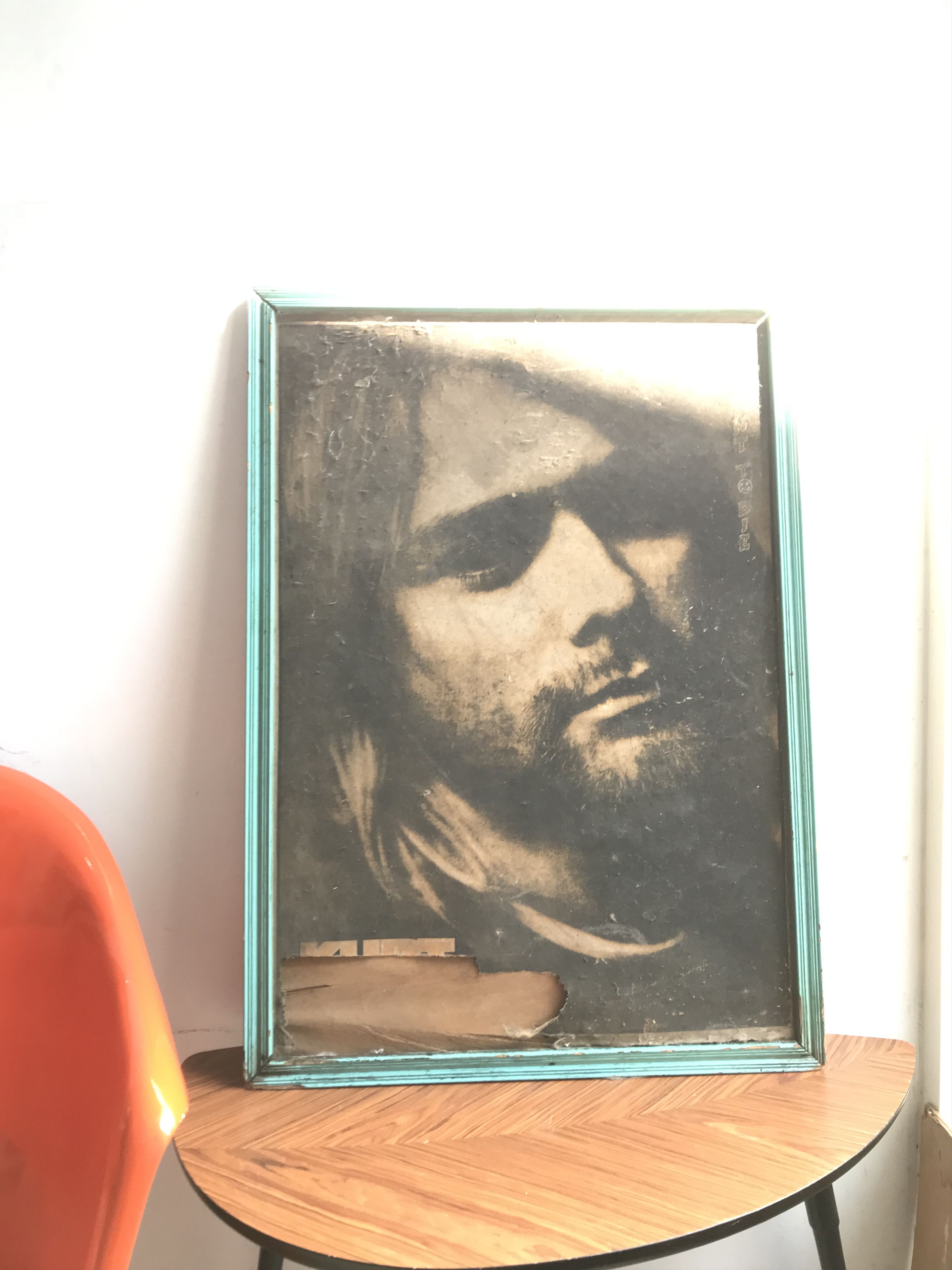 Other Vintage 1990s Nirvana Kurt Cobain BIG Poster Canvas framed Size ONE SIZE - 12 Thumbnail