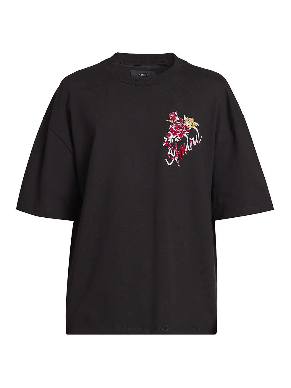 Amiri os11x1225 Roses Cotton Oversized T-Shirt in Black Size US L / EU 52-54 / 3 - 1 Thumbnail