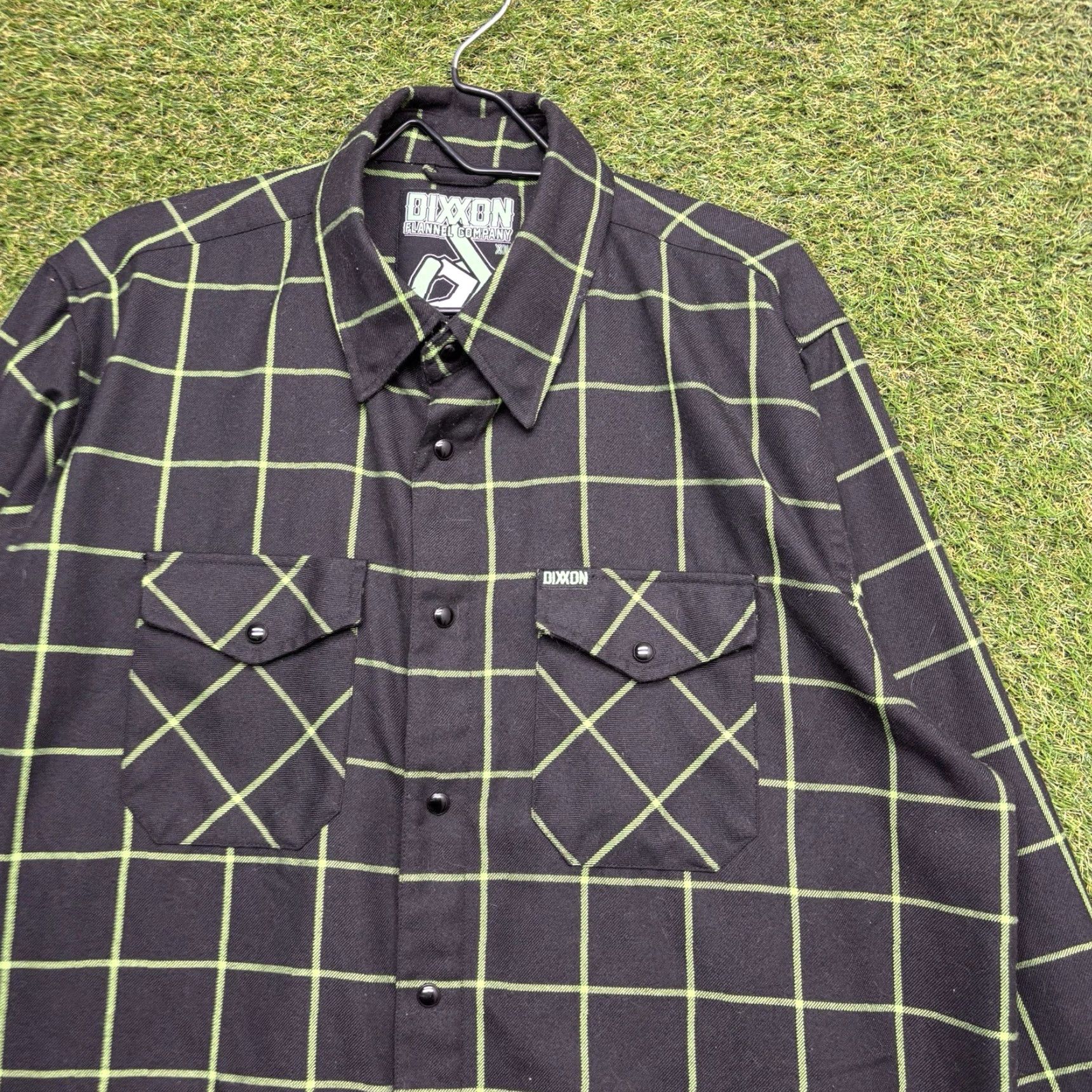 Vintage DIXXON Flannel Shirt Mens XL Black Green Thick Plaid Long Sleeve Button-Up Collared Casual Workwear Size US XL / EU 56 / 4 - 2 Thumbnail